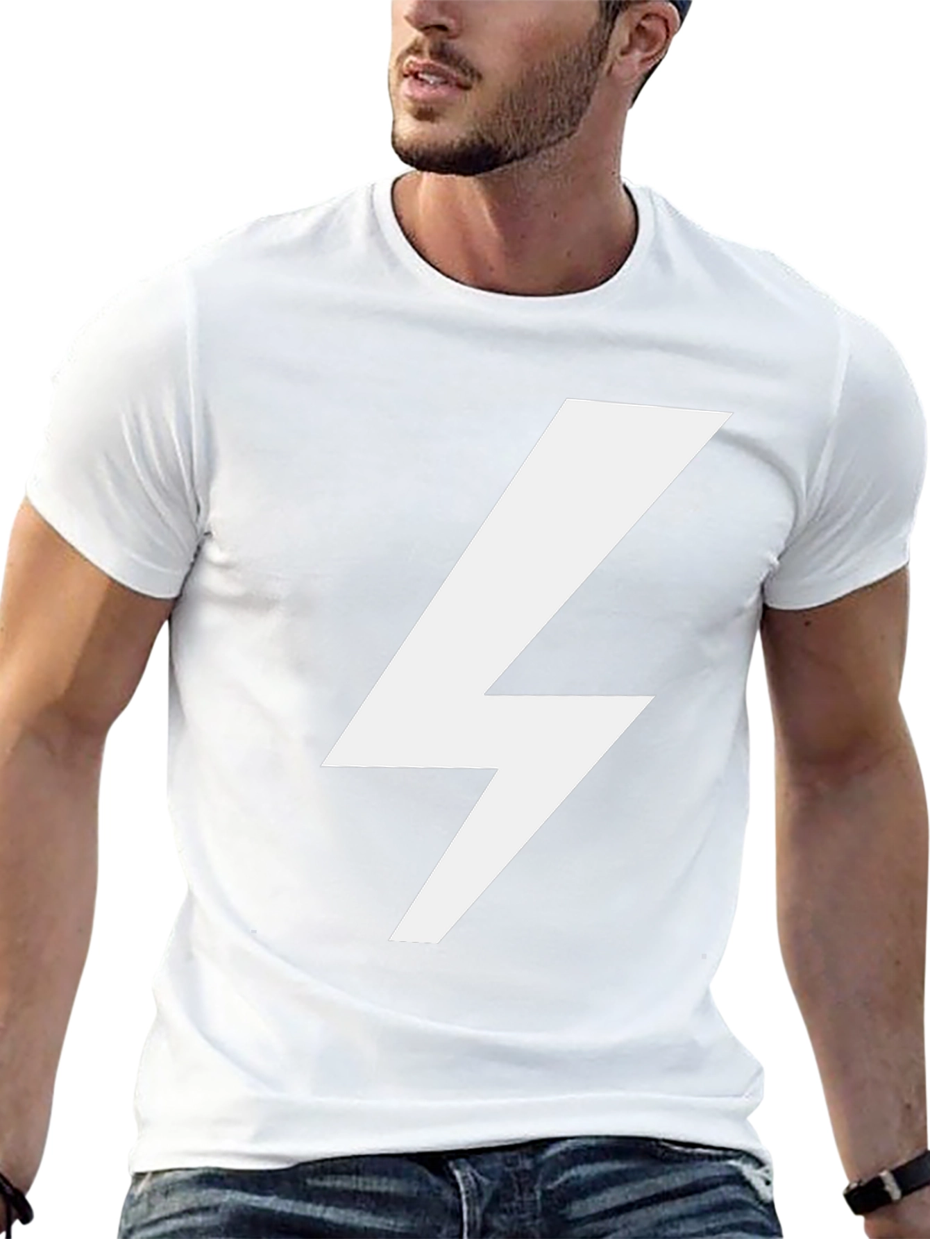 Lightning Bolt Graphic T-Shirt - Casual Style