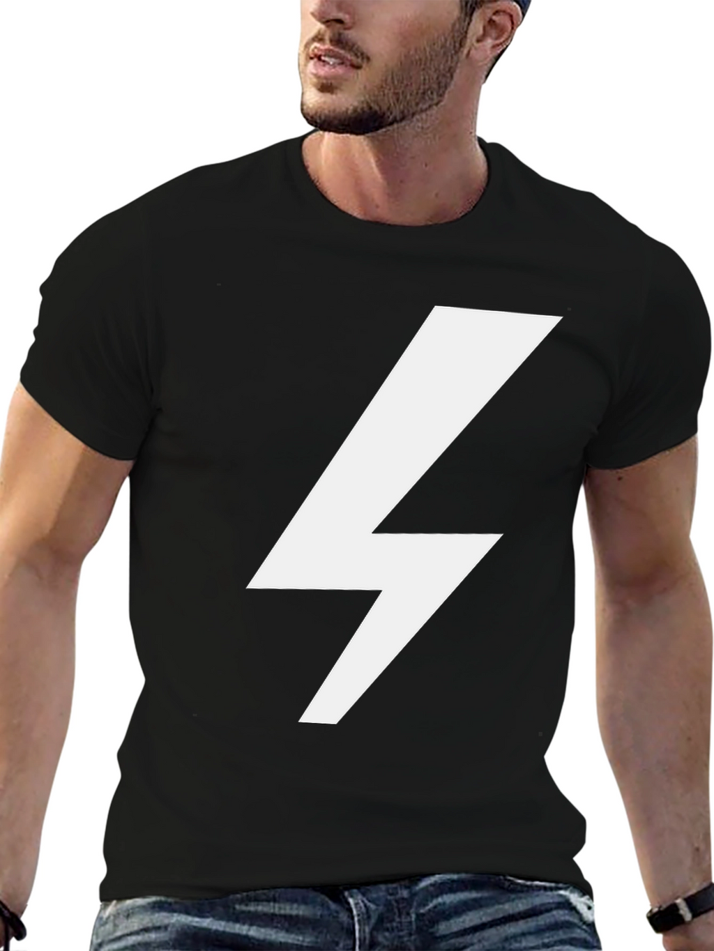 Lightning Bolt Graphic T-Shirt - Casual Style