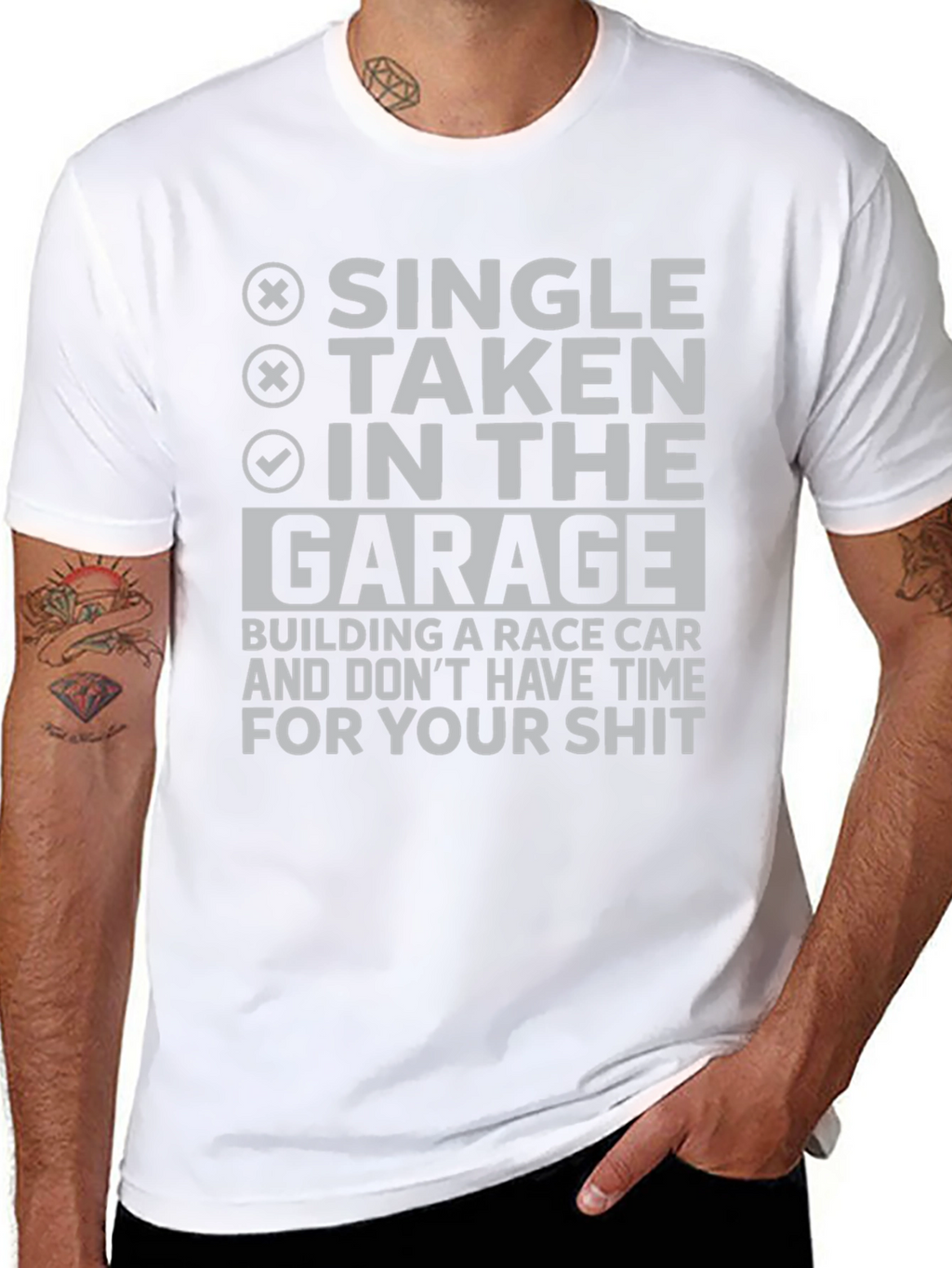 Garage Race Car Building Humor T-Shirt