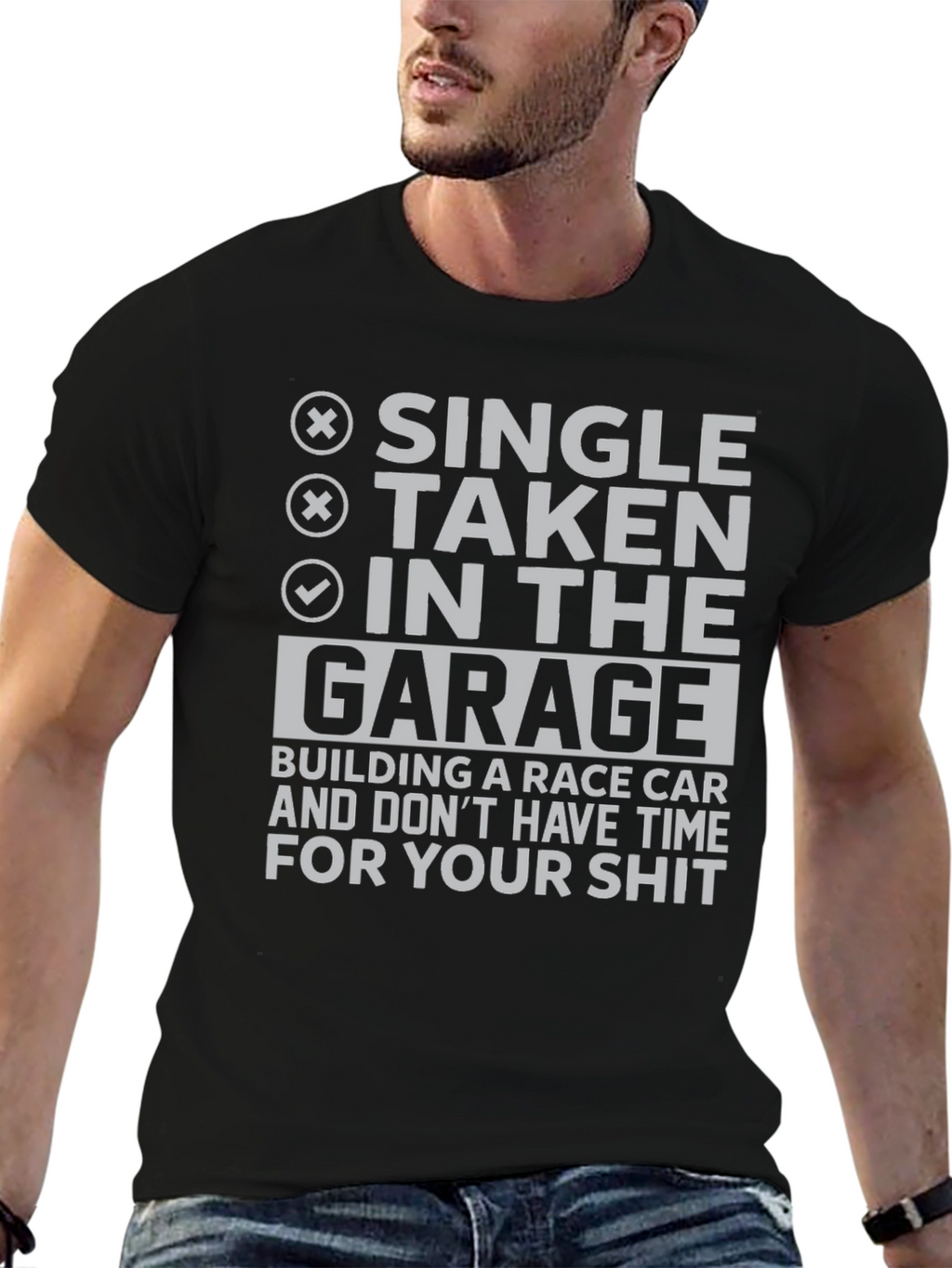 Garage Race Car Building Humor T-Shirt