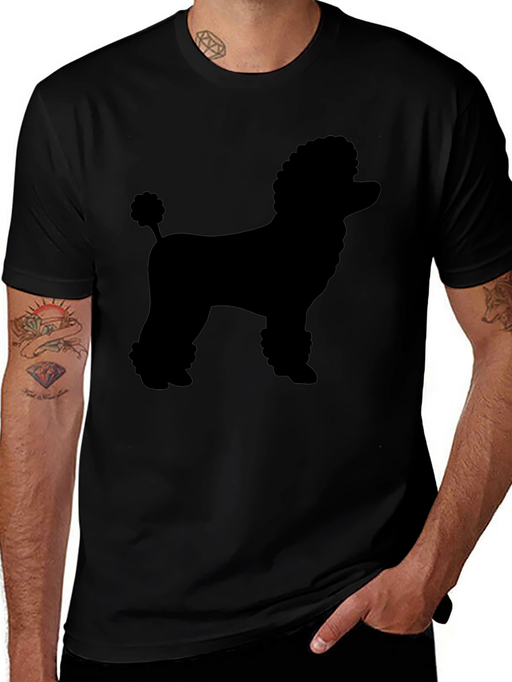 Poodle Silhouette Black Graphic Tee