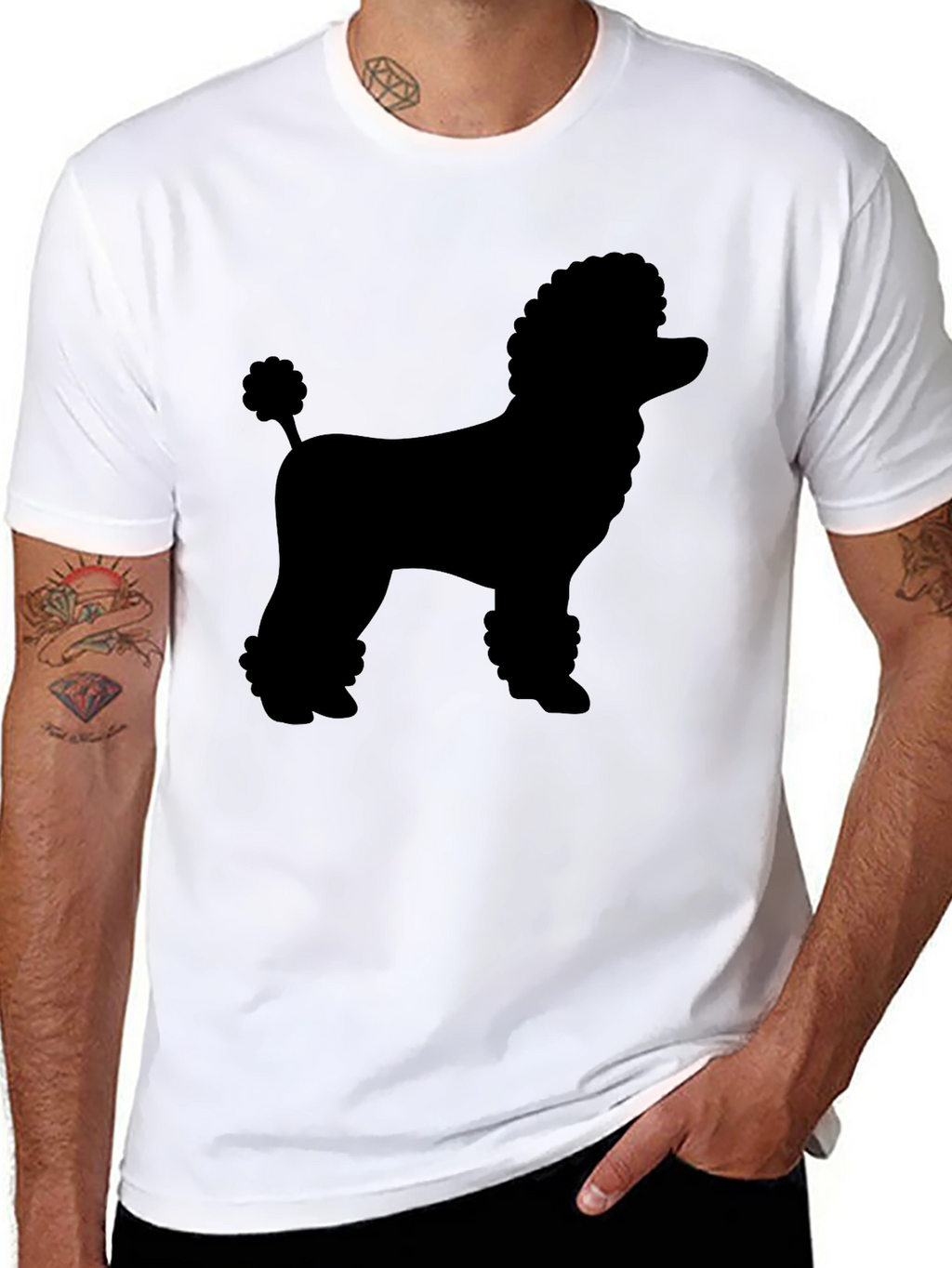 Poodle Silhouette Black Graphic Tee