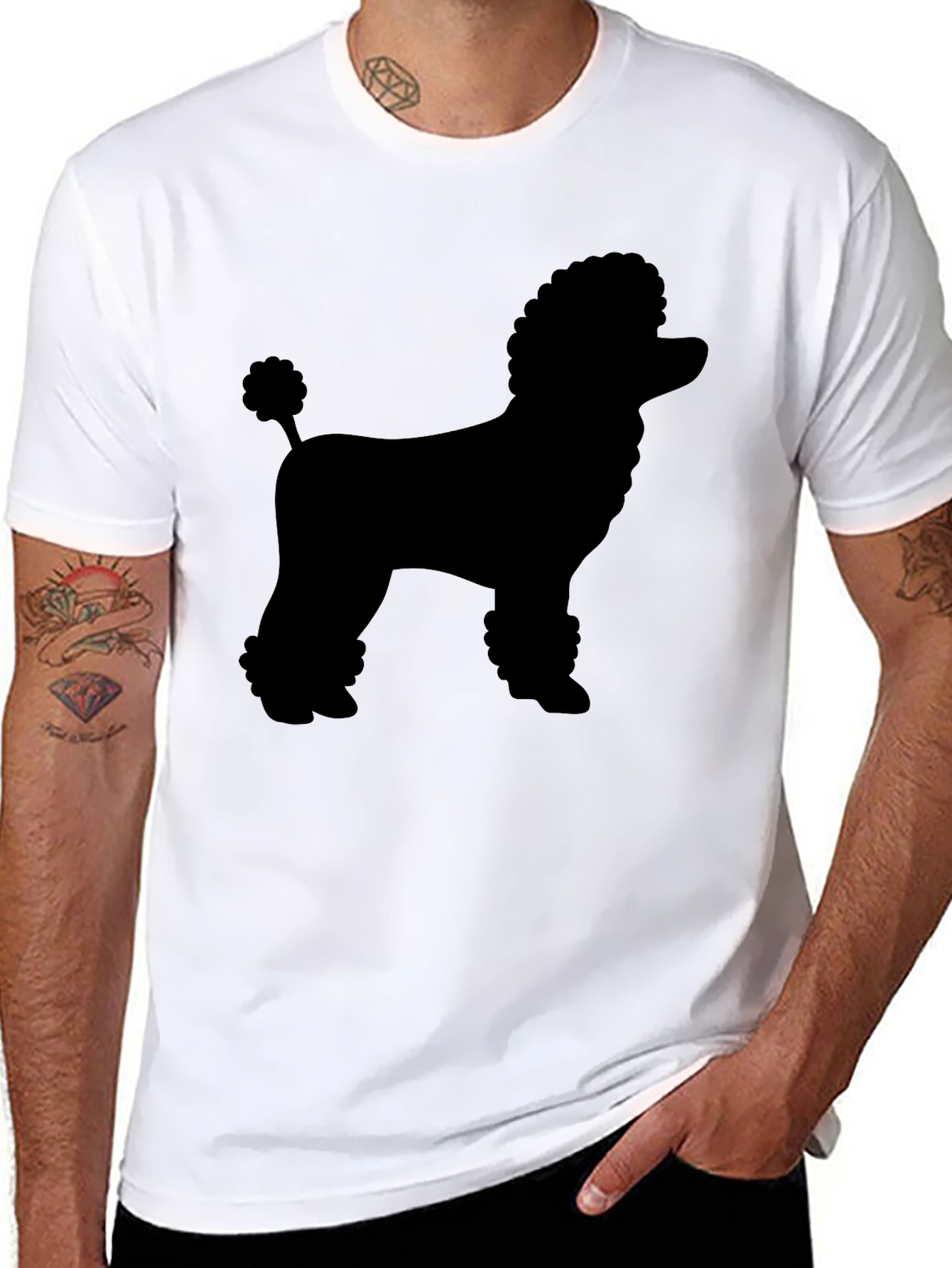 Poodle Silhouette Black Graphic Tee