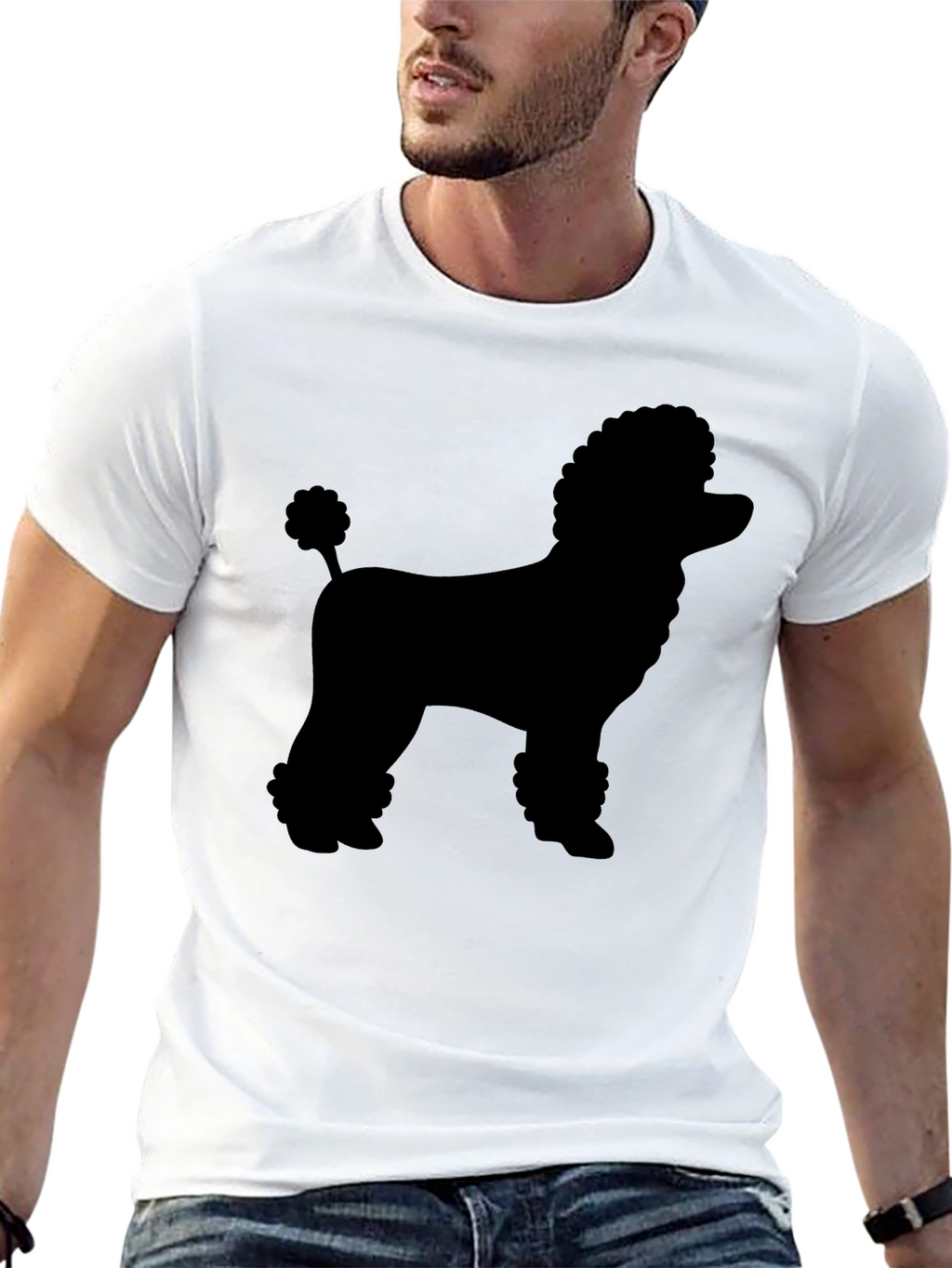 Poodle Silhouette Black Graphic Tee