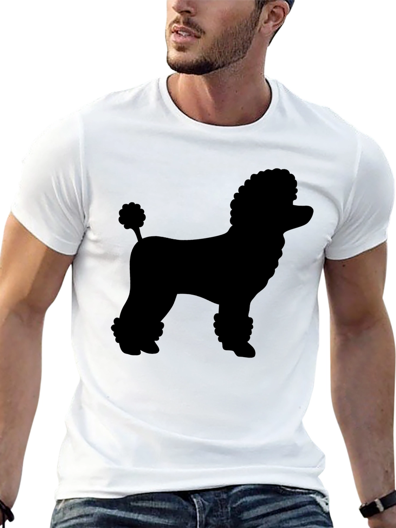 Poodle Silhouette Black Graphic Tee