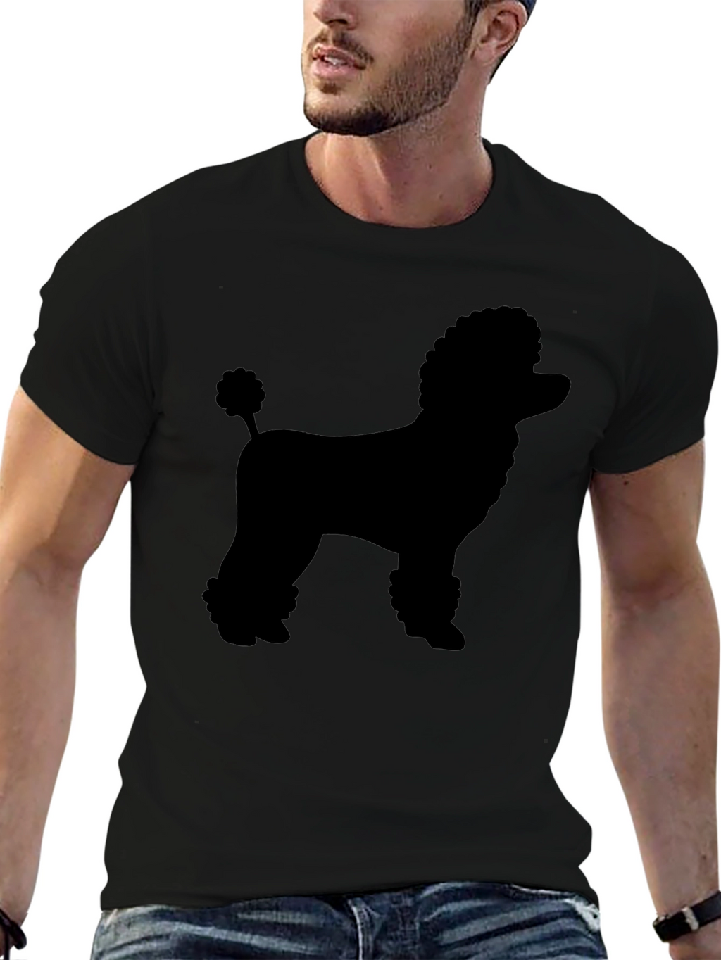 Poodle Silhouette Black Graphic Tee