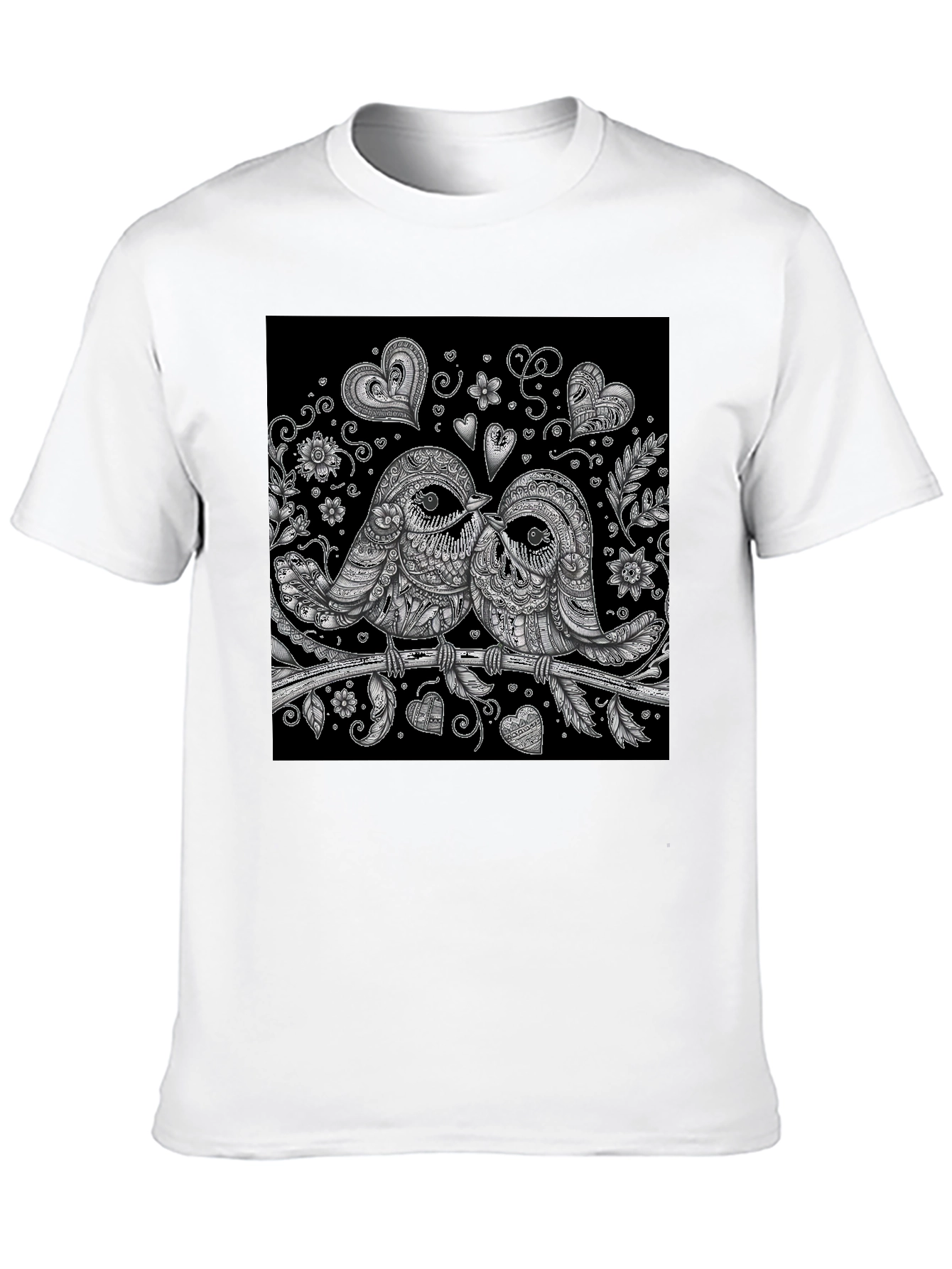 Love Birds Graphic T-Shirt - Black