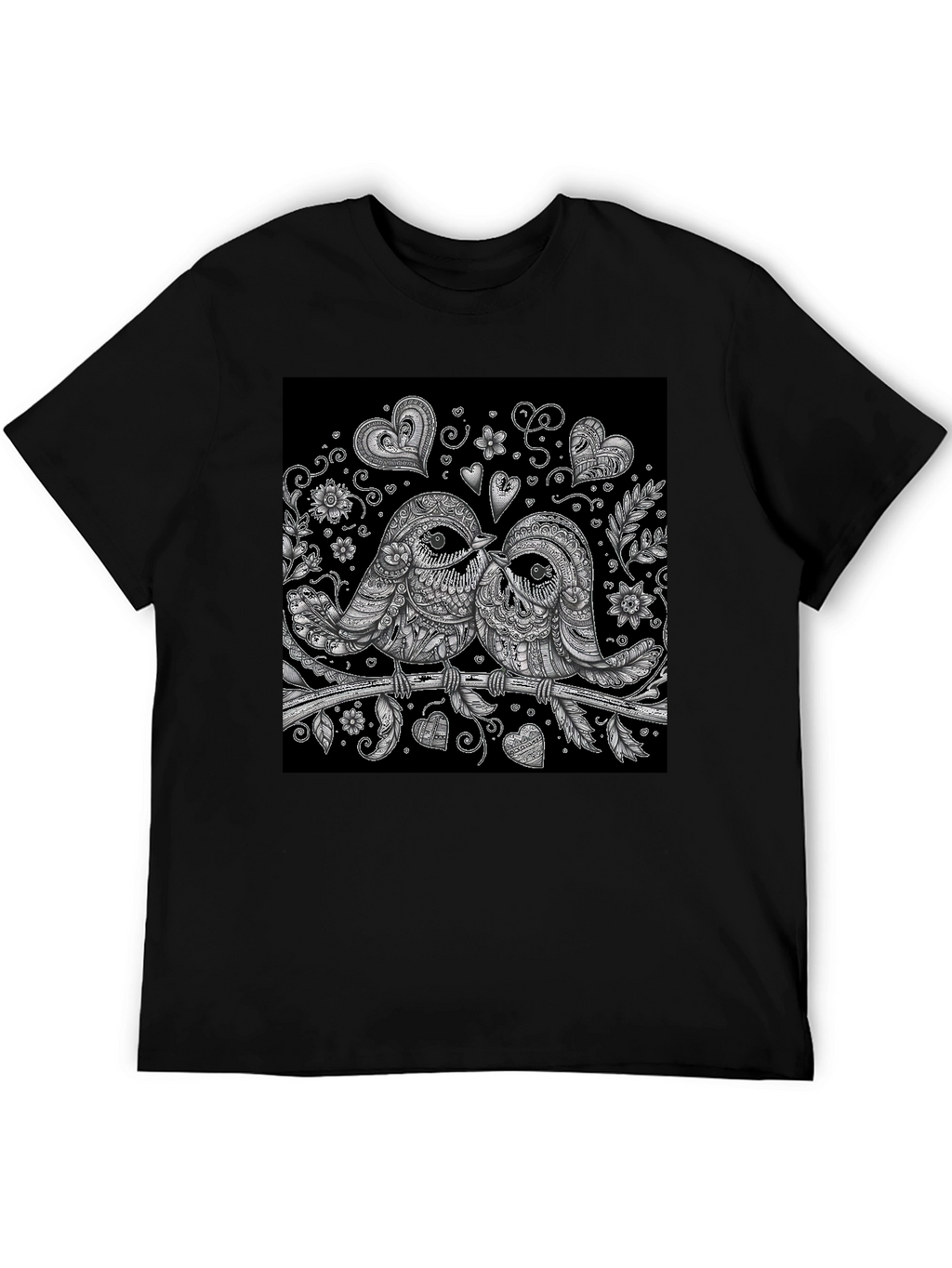Love Birds Graphic T-Shirt - Black