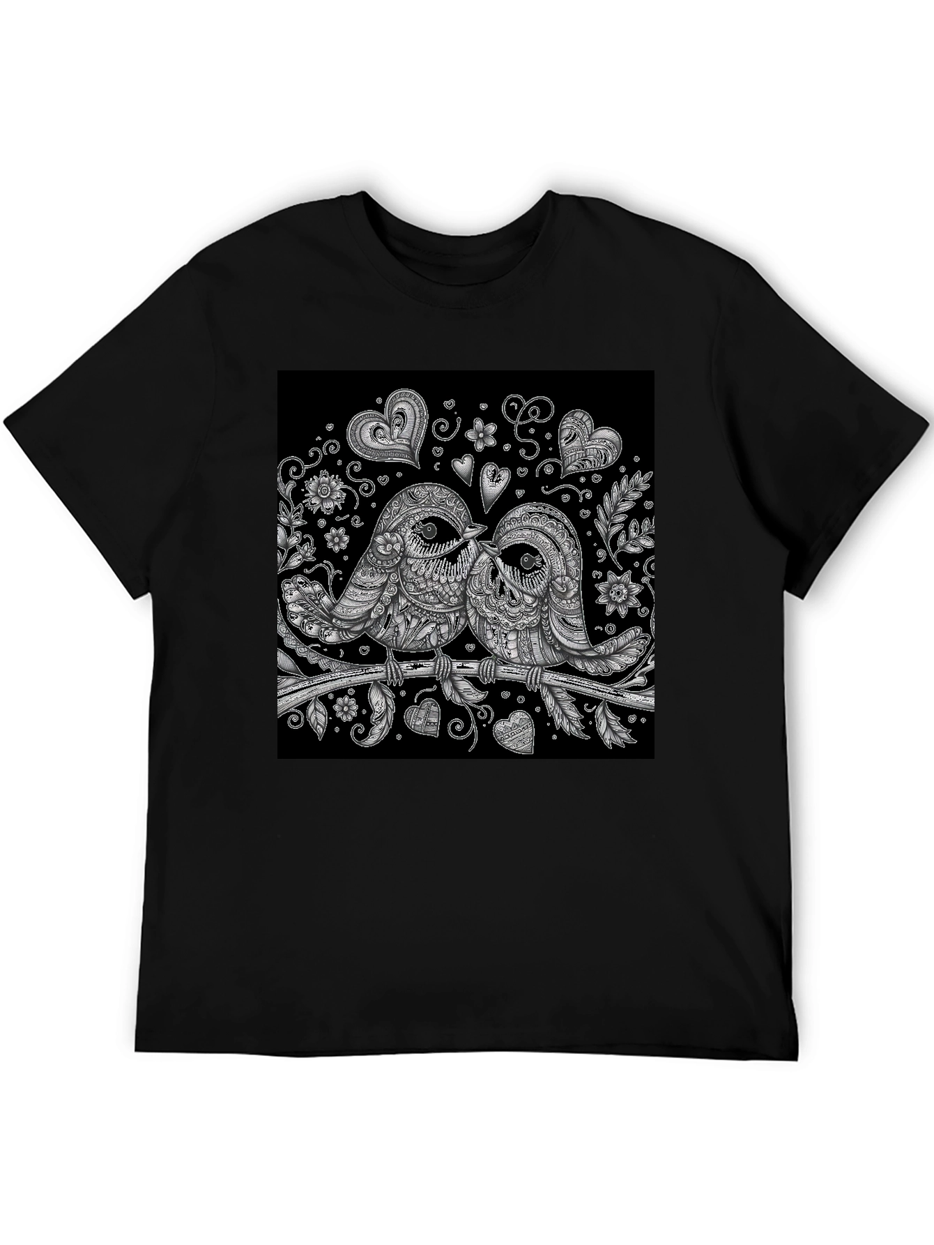 Love Birds Graphic T-Shirt - Black