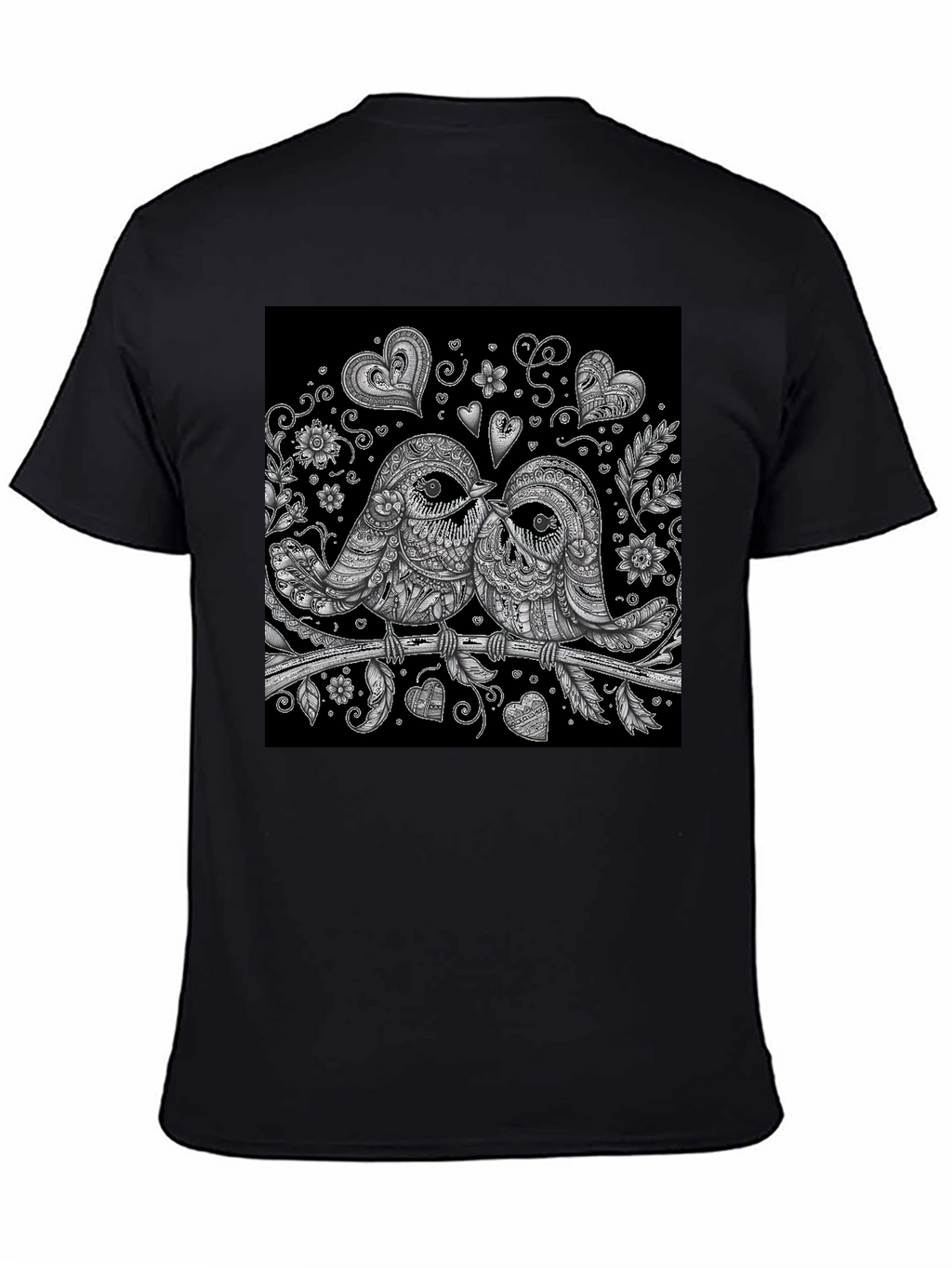 Love Birds Graphic T-Shirt - Black