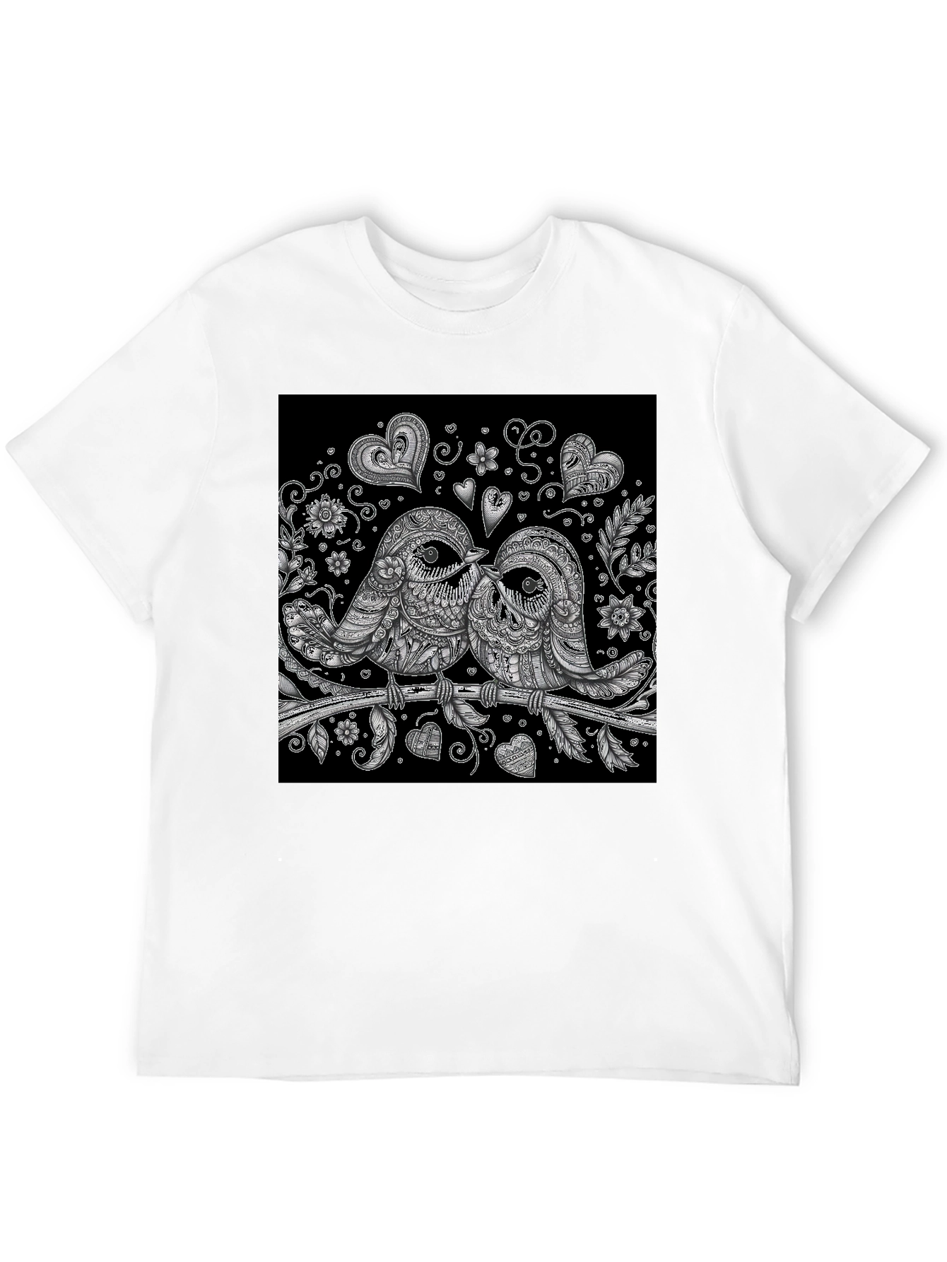 Love Birds Graphic T-Shirt - Black