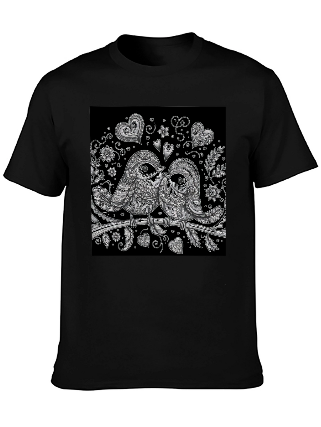 Love Birds Graphic T-Shirt - Black