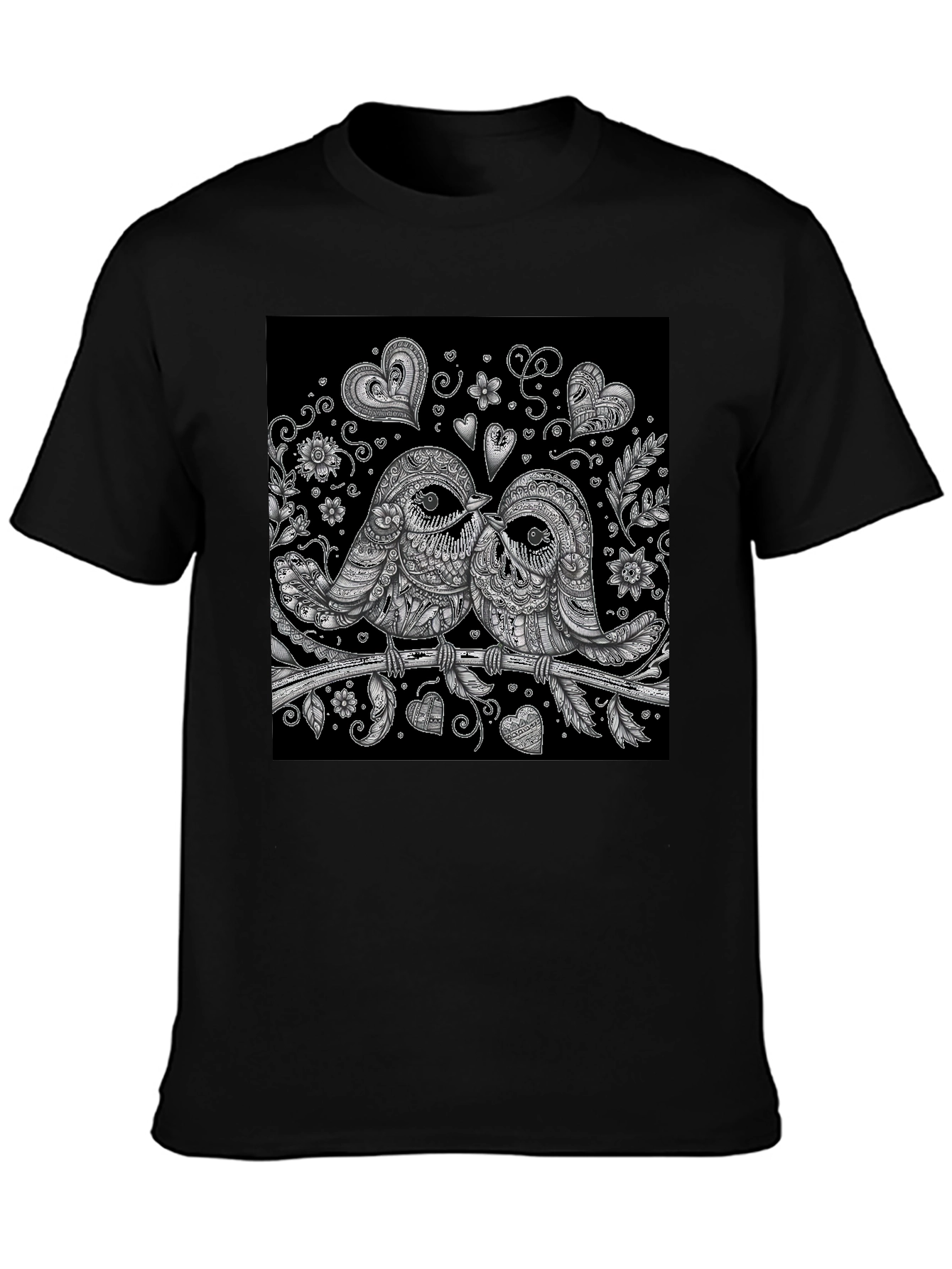Love Birds Graphic T-Shirt - Black