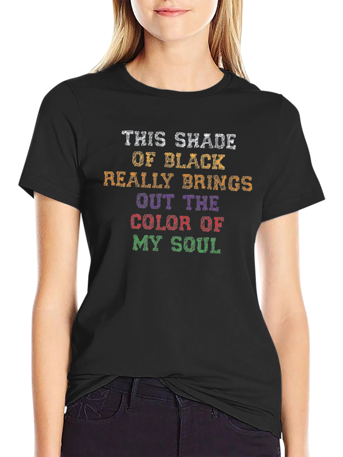 Humorous Color of My Soul Black T-Shirt