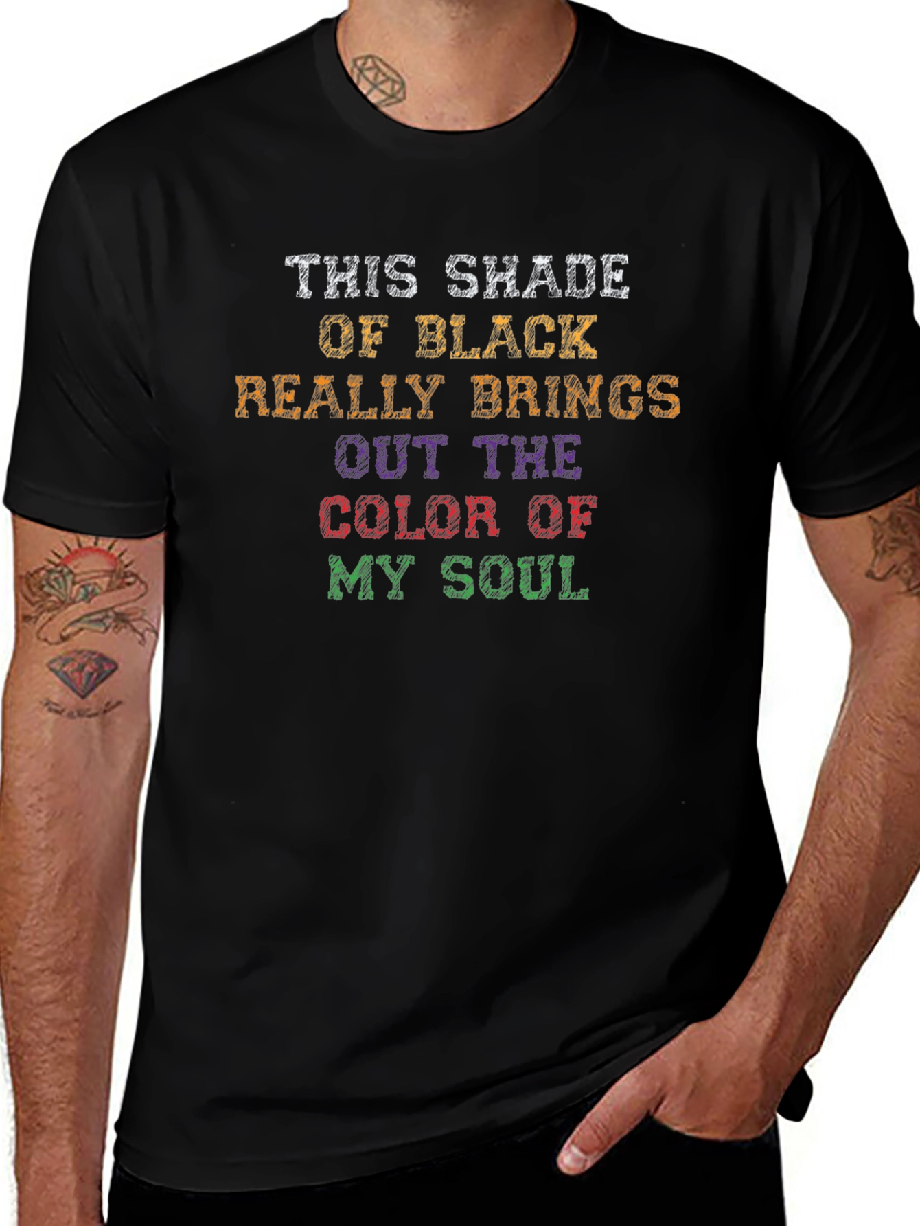 Humorous Color of My Soul Black T-Shirt