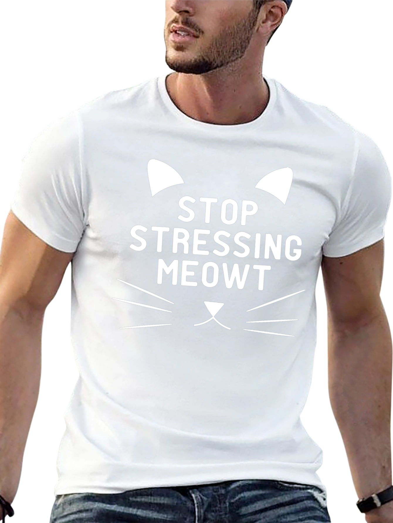 Stop Stressing Meowt T-Shirt - Cute Cat Graphic Tee