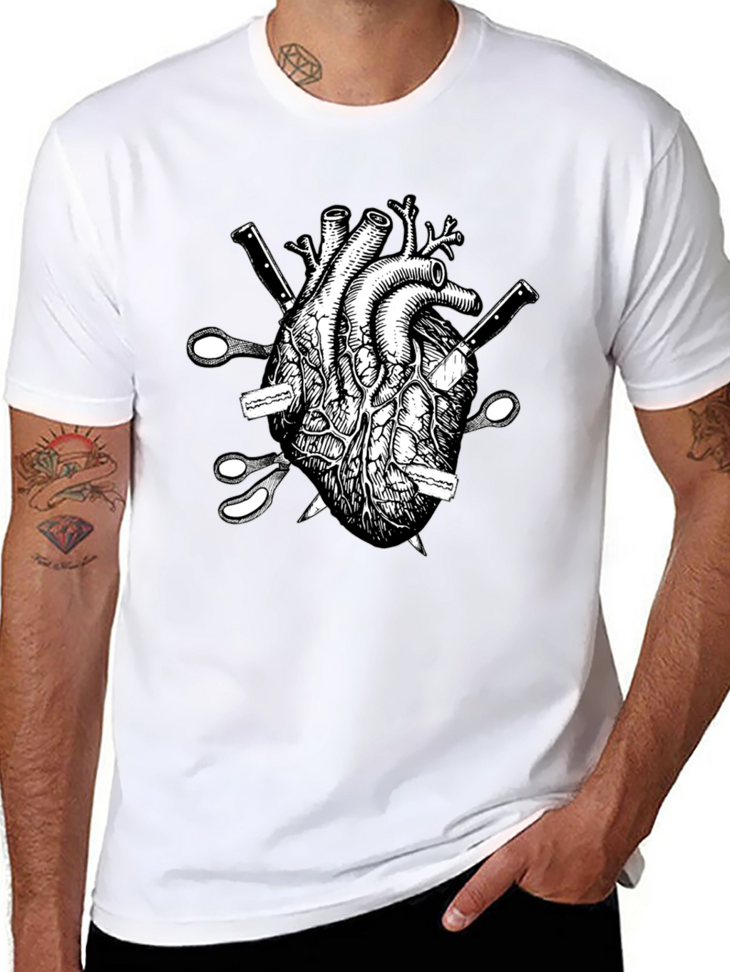 Anatomical Heart Knives T-Shirt