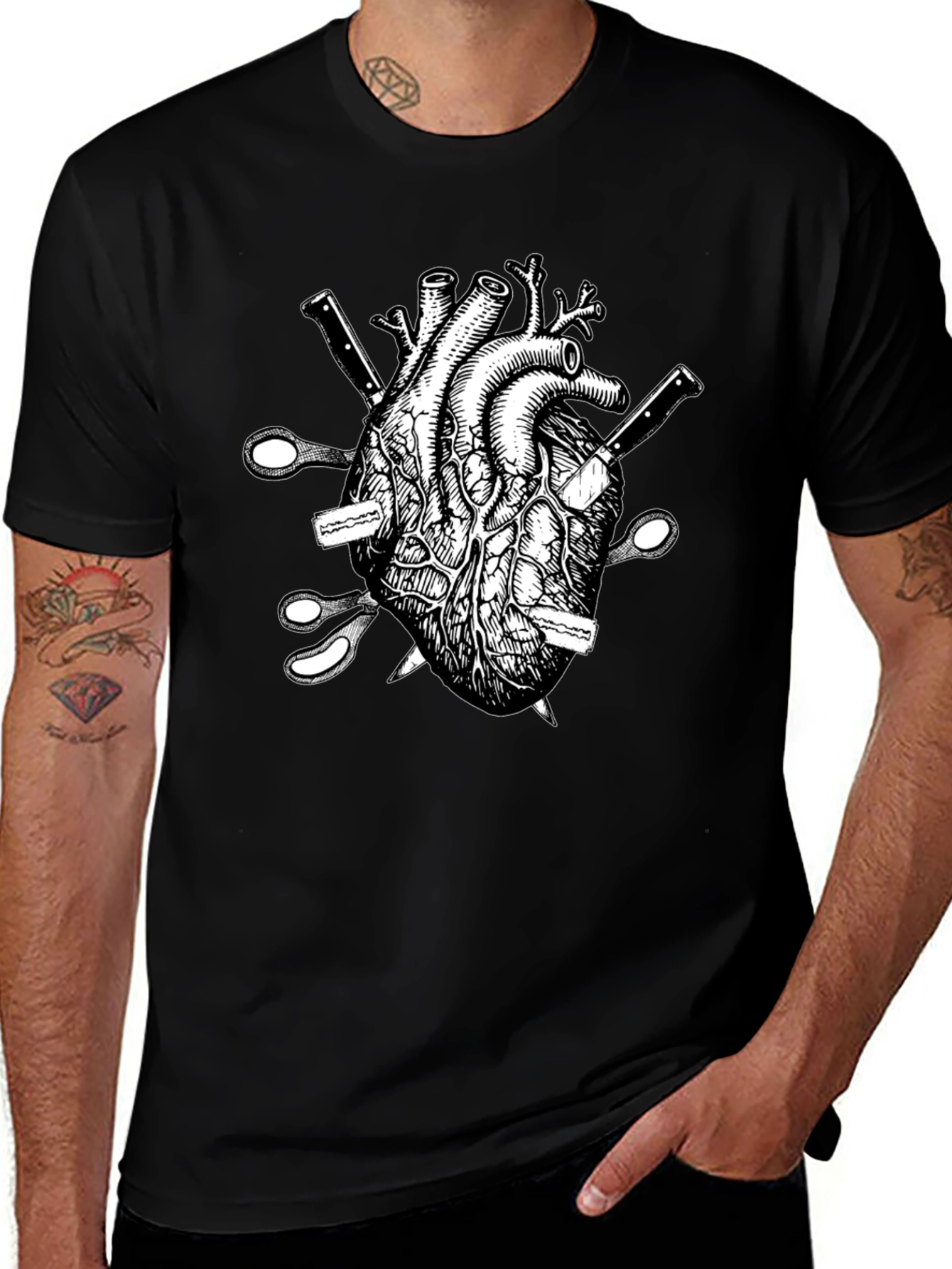 Anatomical Heart Knives T-Shirt
