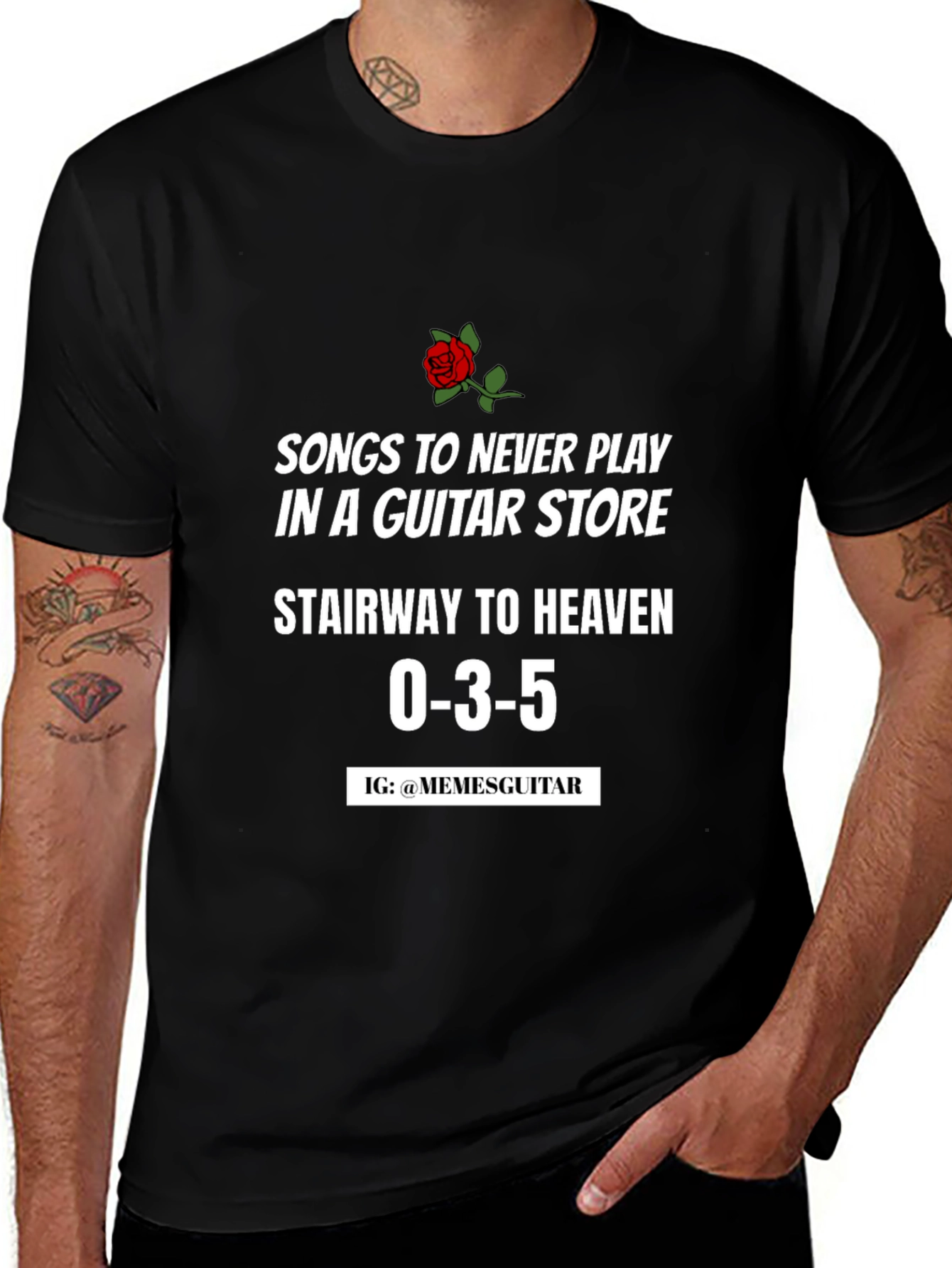 Guitar Store Song T-Shirt:  Stairway to Heaven 0-3-5