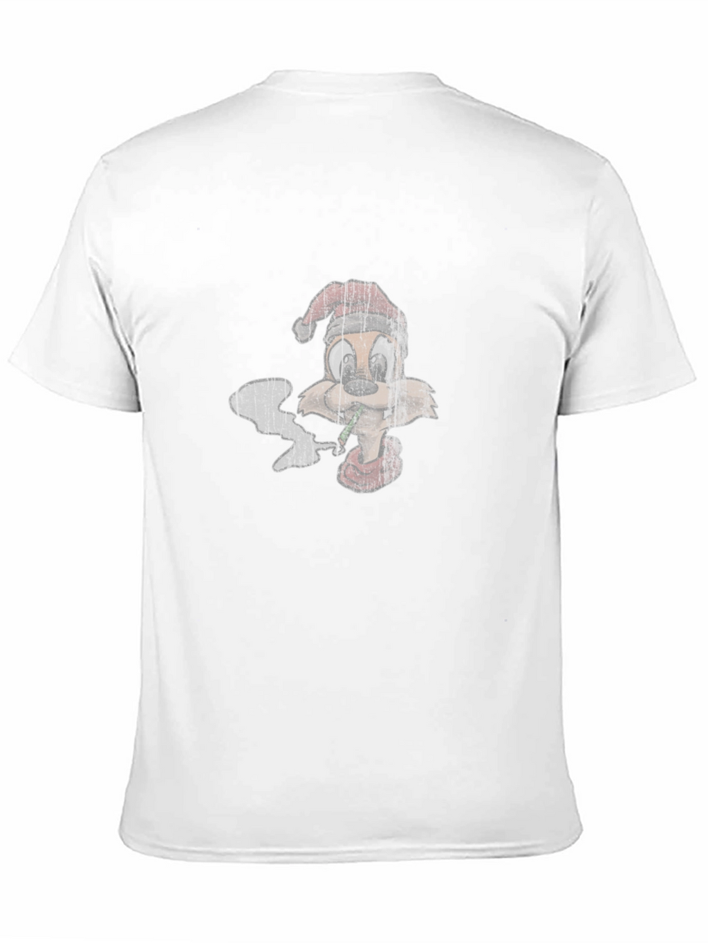 Cartoon Smoking Squirrel Santa Hat T-Shirt