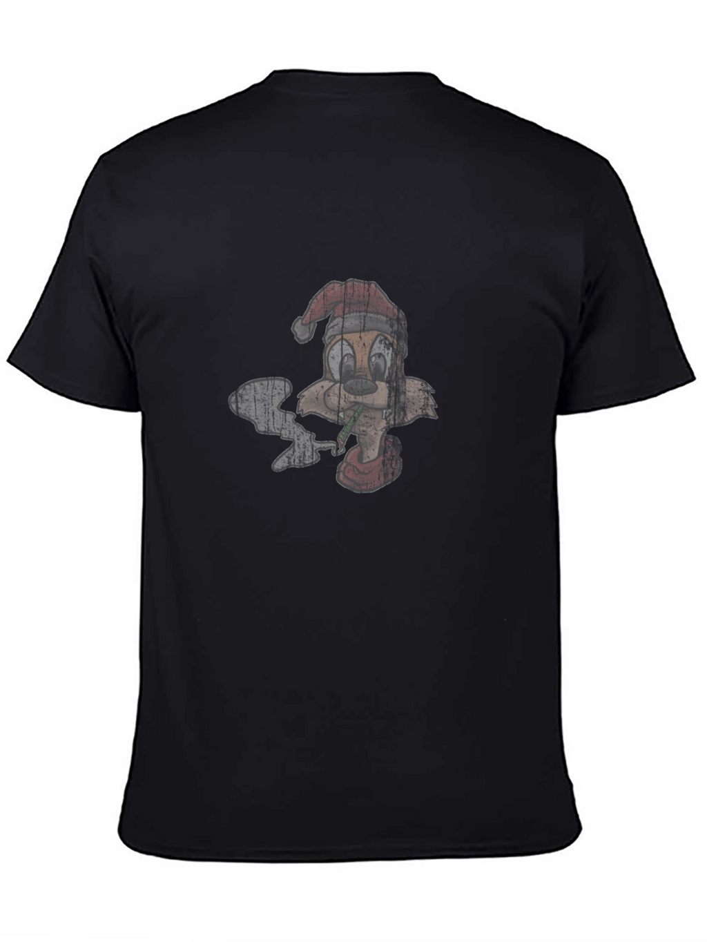 Cartoon Smoking Squirrel Santa Hat T-Shirt