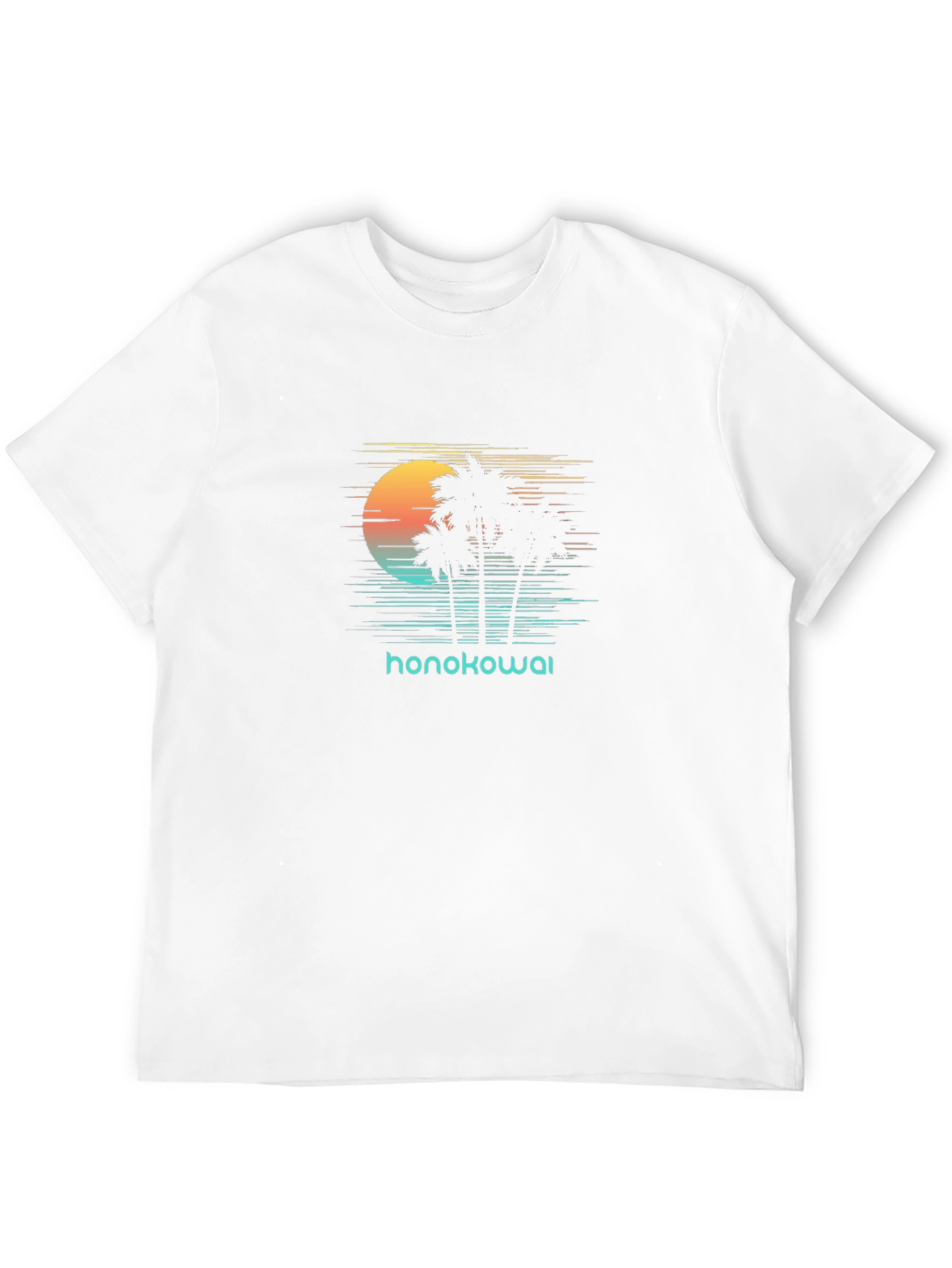 Honokowai Sunset Palm Tree Graphic Tee - Black