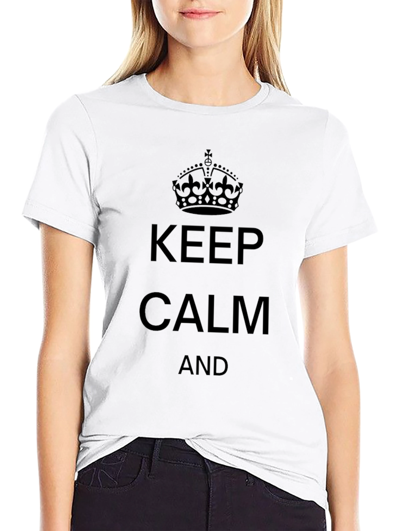 Keep Calm Graphic Tee - Black Cotton Blend