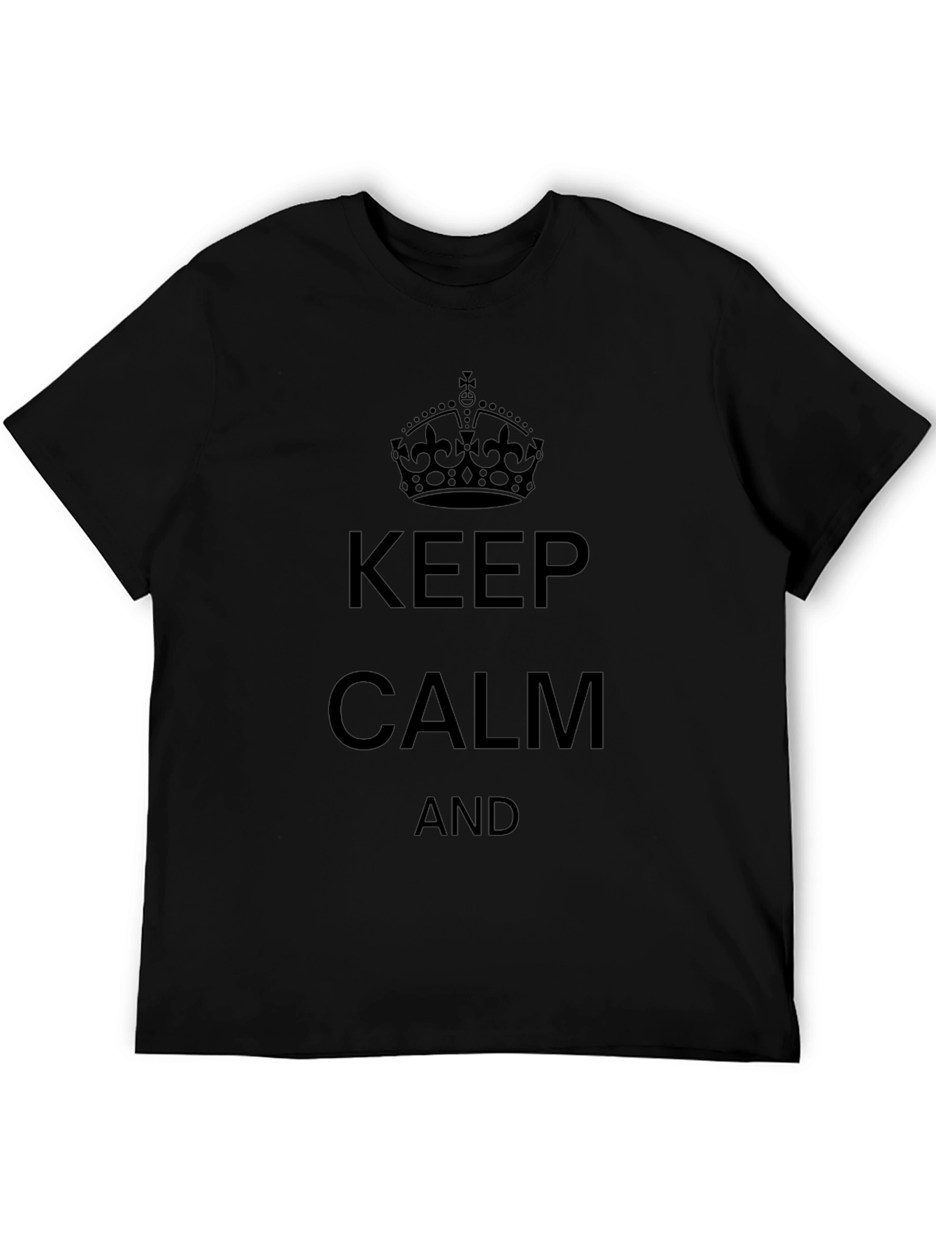 Keep Calm Graphic Tee - Black Cotton Blend