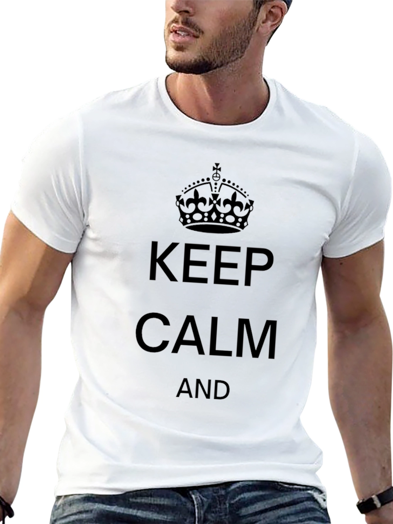 Keep Calm Graphic Tee - Black Cotton Blend