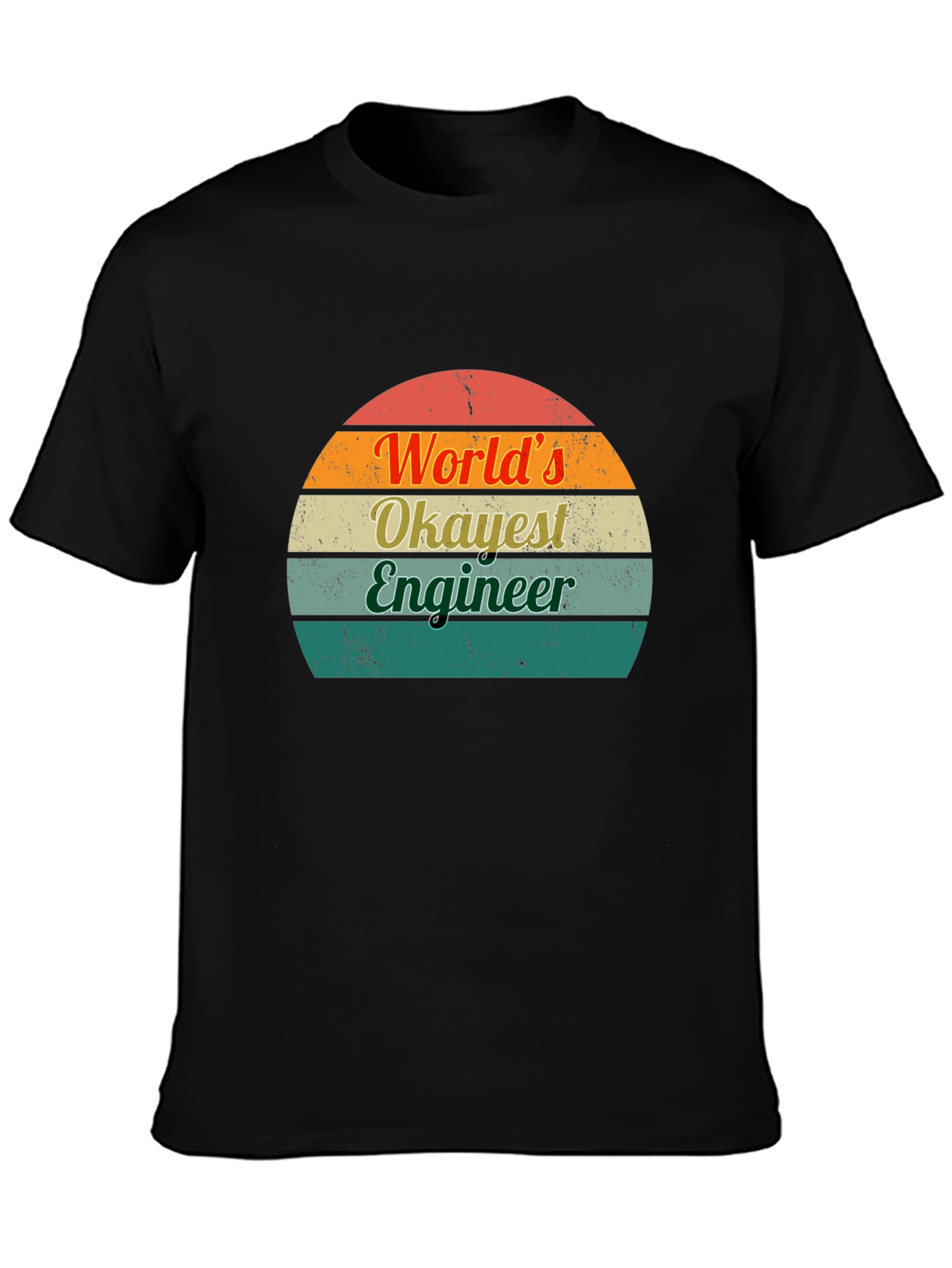 Worlds Okayest Engineer T-Shirt Retro Design