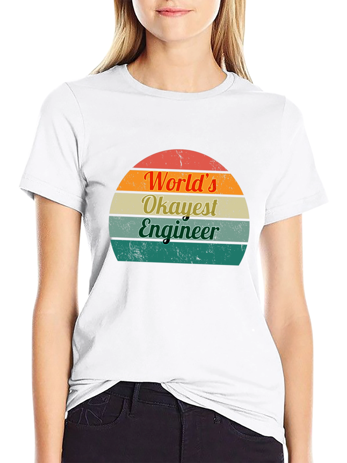 Worlds Okayest Engineer T-Shirt Retro Design