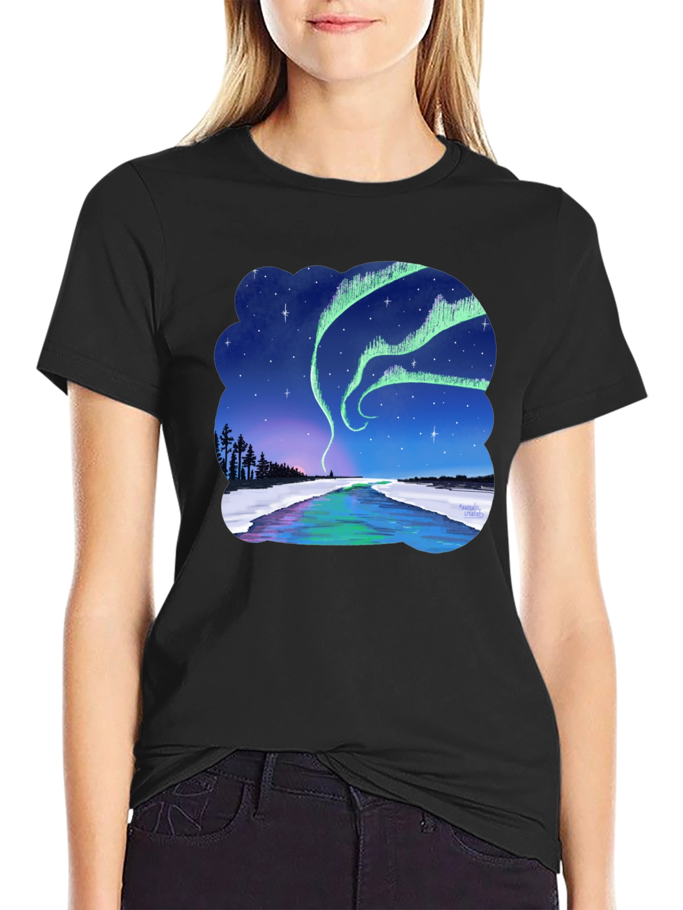Aurora Borealis Graphic Tee - Northern Lights Shirt