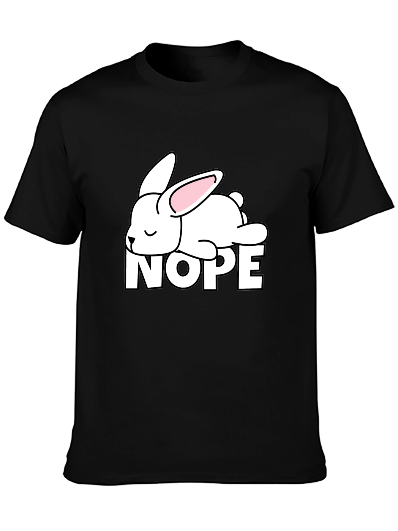 Nope Lazy Bunny T-Shirt - Soft Cotton Relaxed Fit