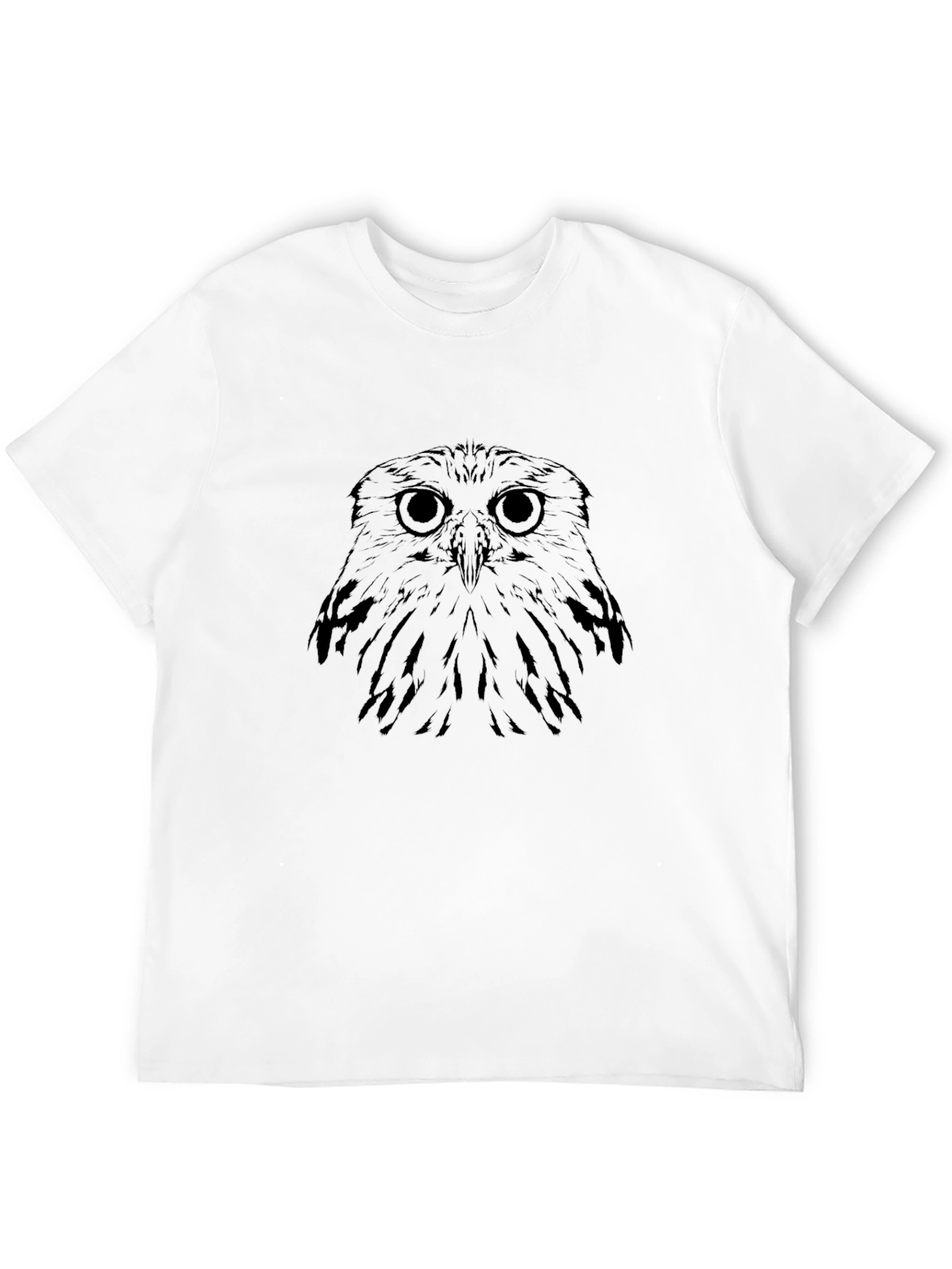 Owl Graphic Print Black Tee - Stylish & Unique