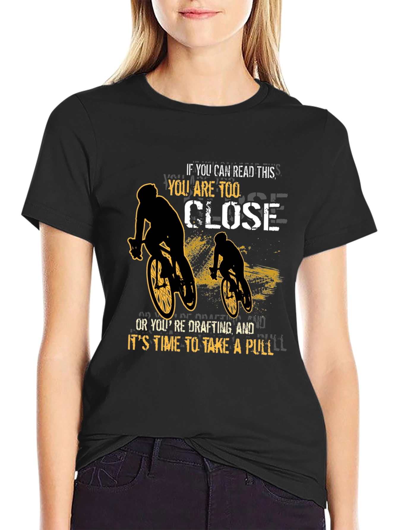 Funny Cycling T-Shirt: Too Close or Drafting
