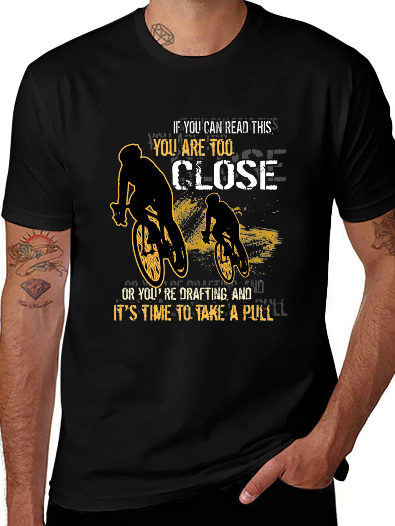 Funny Cycling T-Shirt: Too Close or Drafting