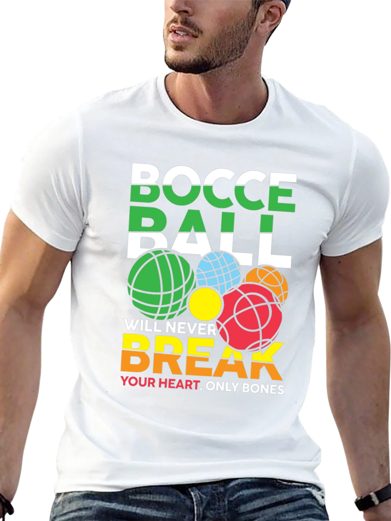 Bocce Ball Never Break Your Heart Graphic T-Shirt
