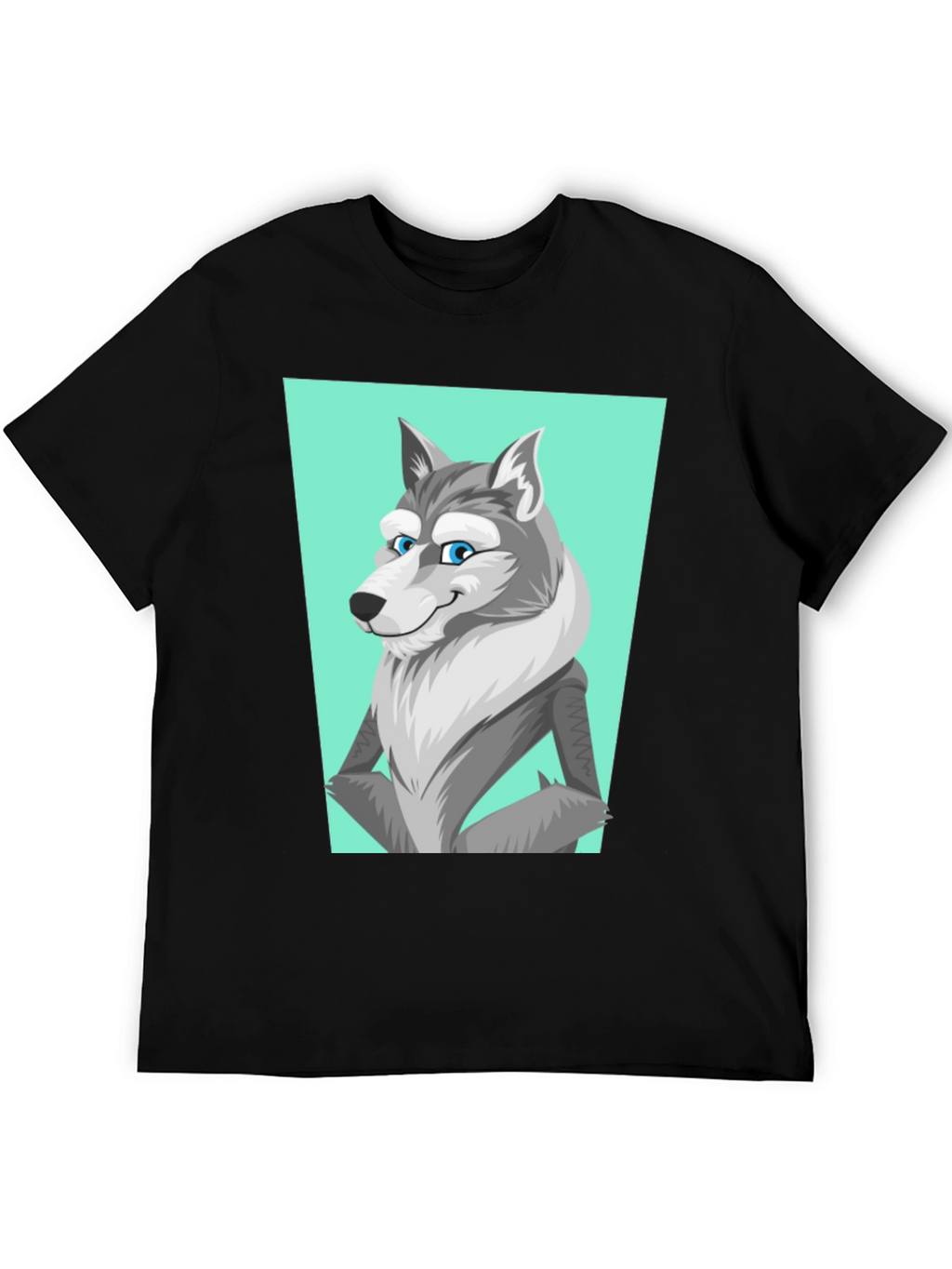 Cool Wolf Graphic Tee - Black