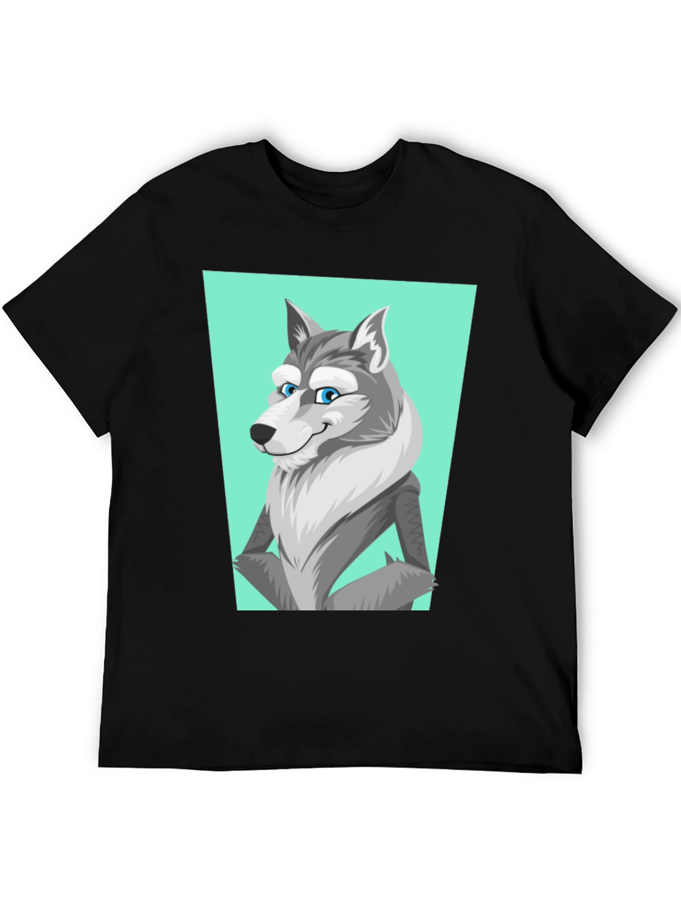 Cool Wolf Graphic Tee - Black