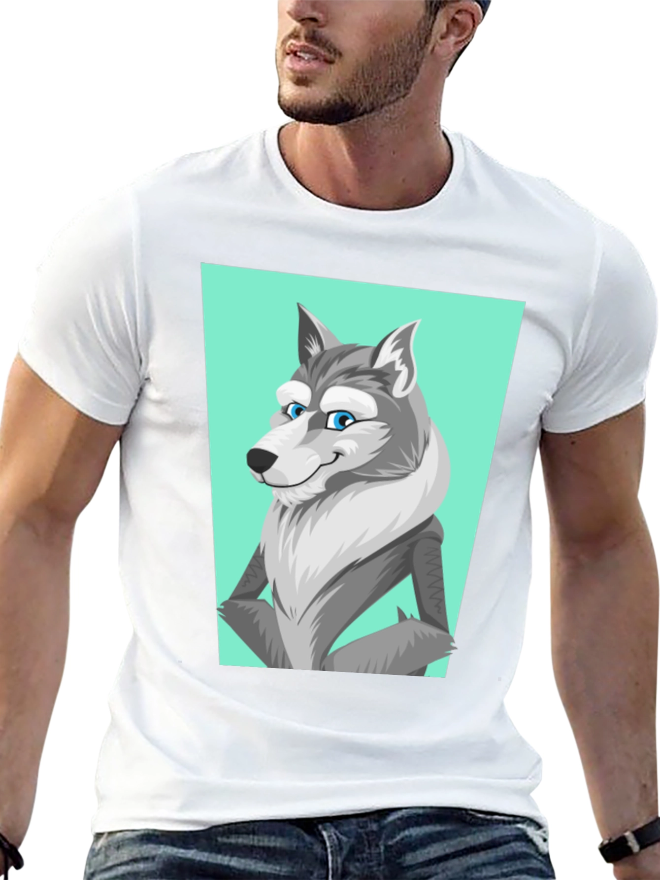 Cool Wolf Graphic Tee - Black