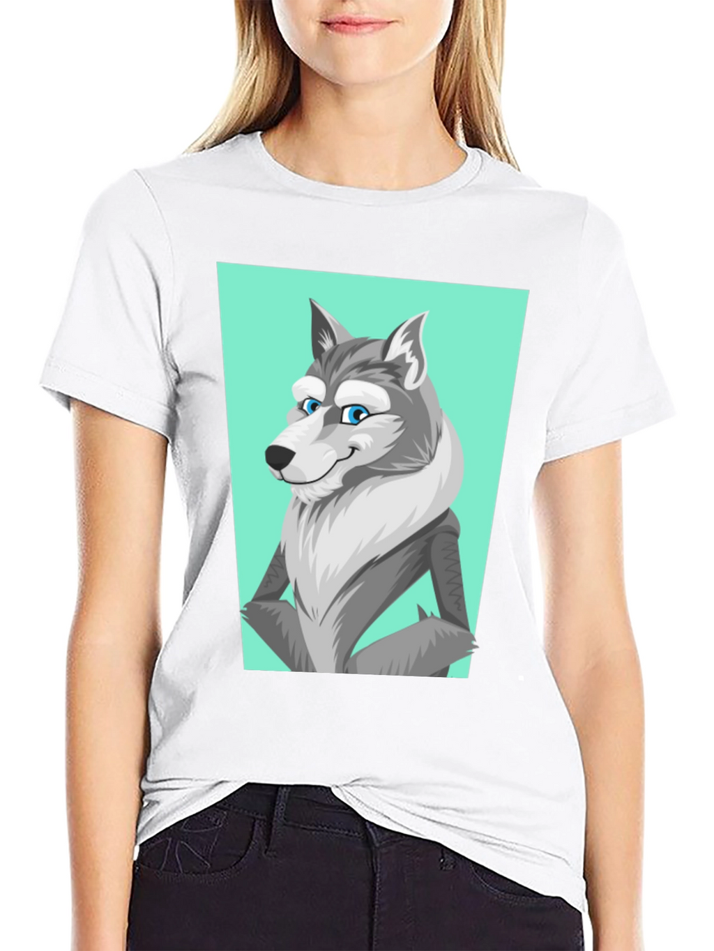 Cool Wolf Graphic Tee - Black
