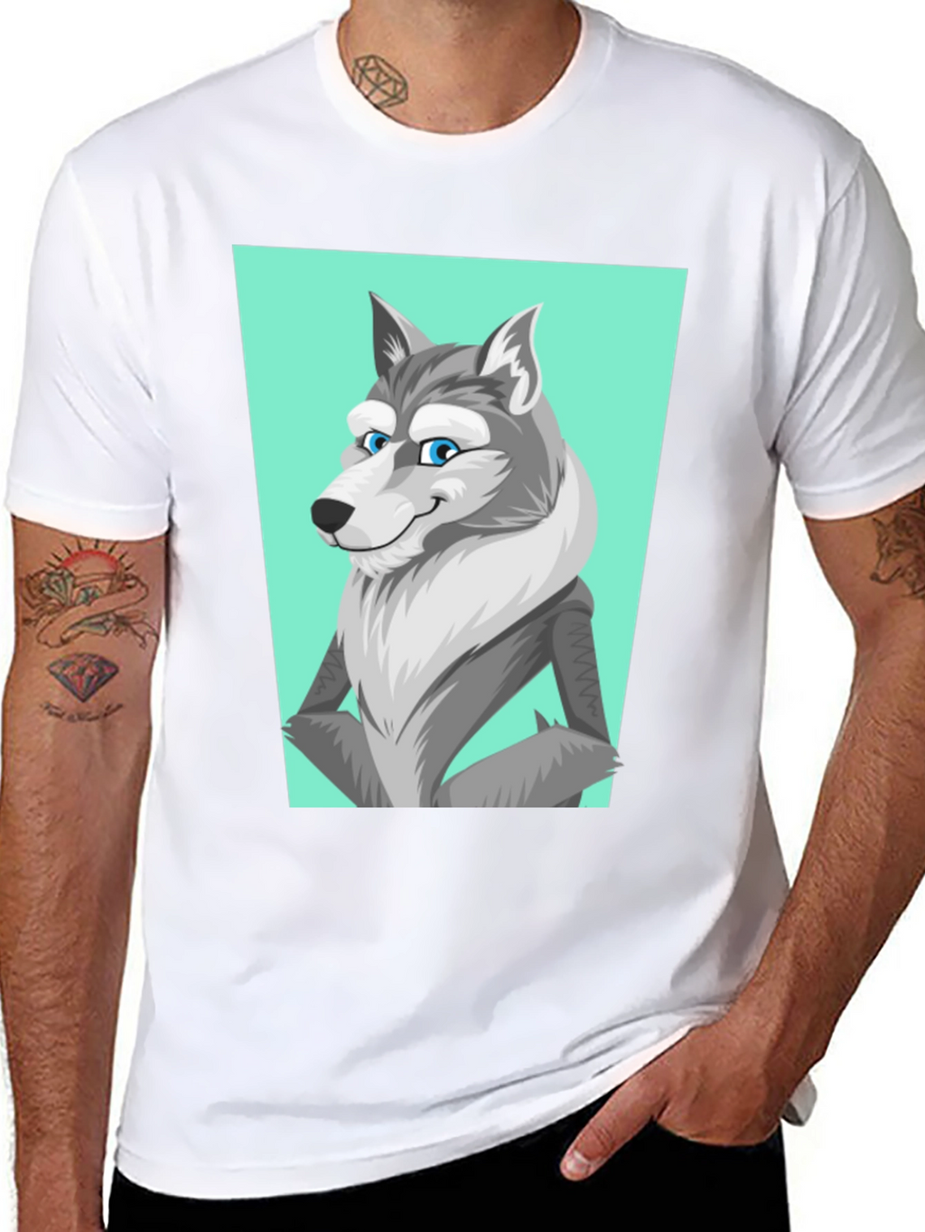 Cool Wolf Graphic Tee - Black