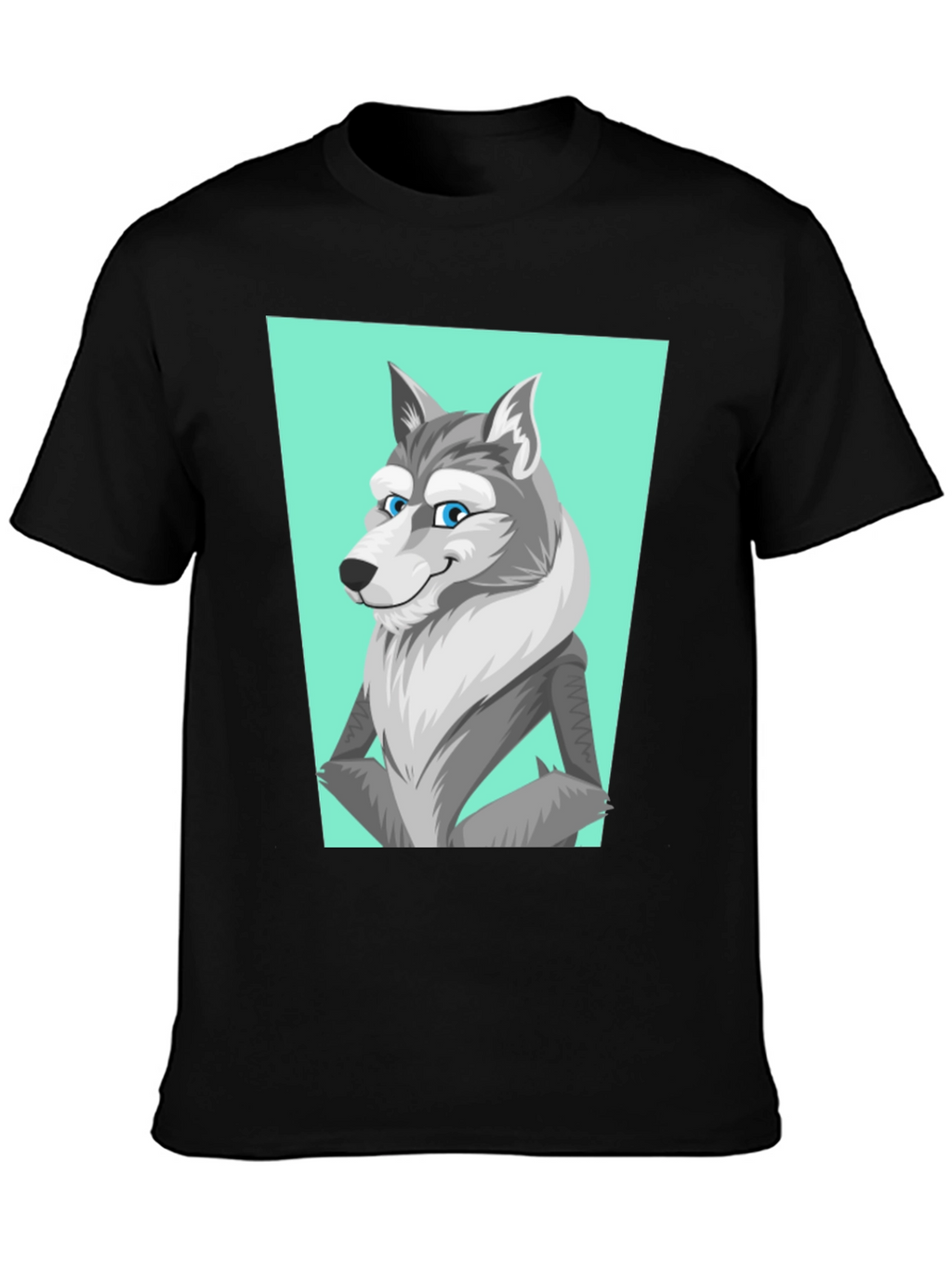 Cool Wolf Graphic Tee - Black