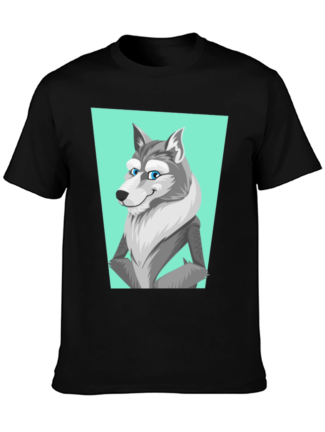 Cool Wolf Graphic Tee - Black