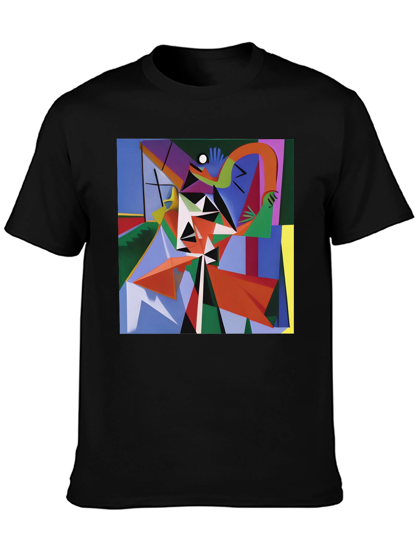 Abstract Geometric Art Print Black T-Shirt