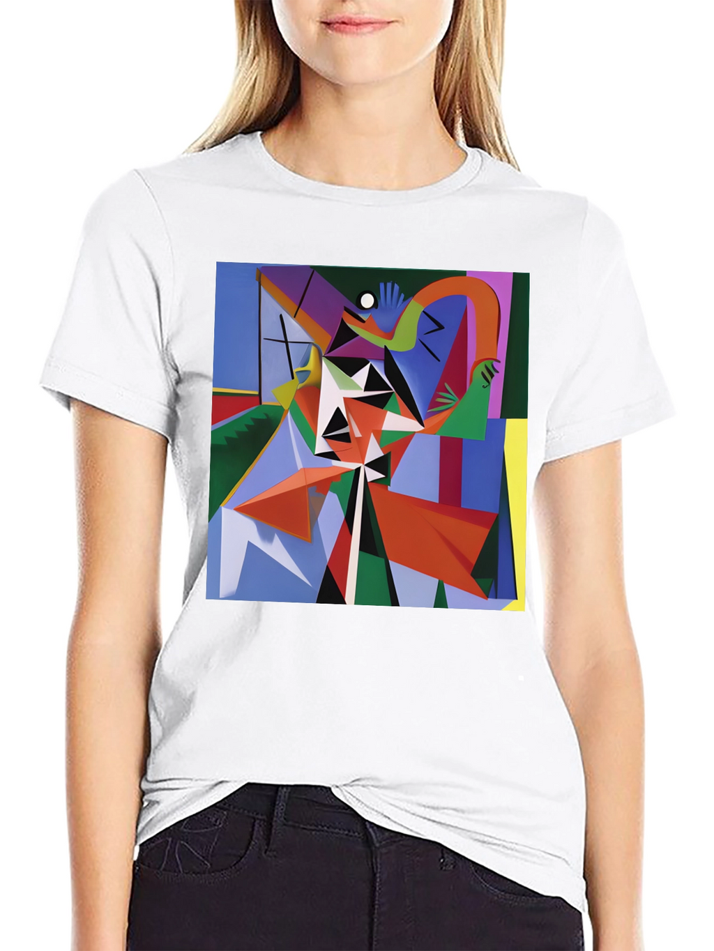 Abstract Geometric Art Print Black T-Shirt