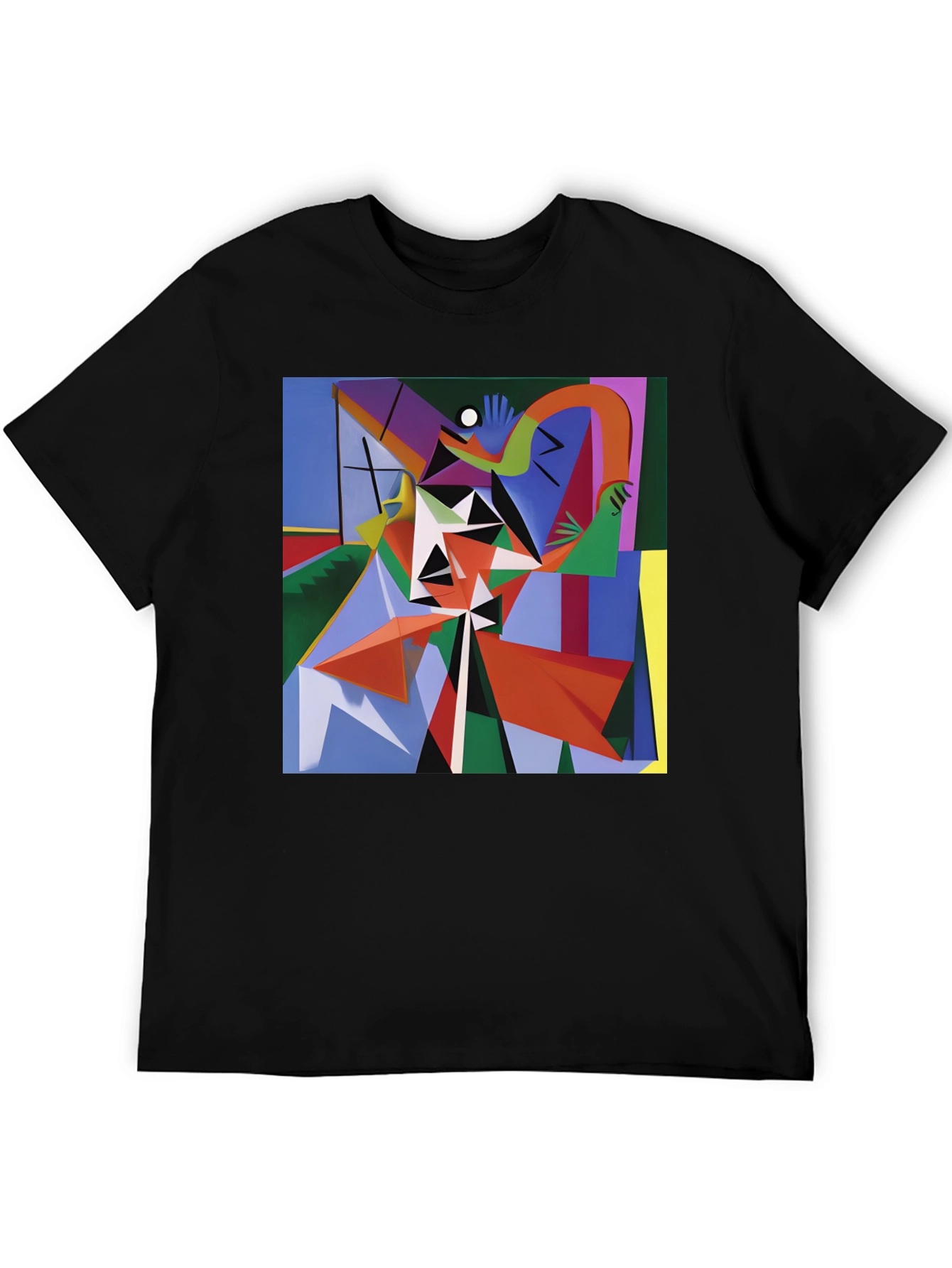 Abstract Geometric Art Print Black T-Shirt
