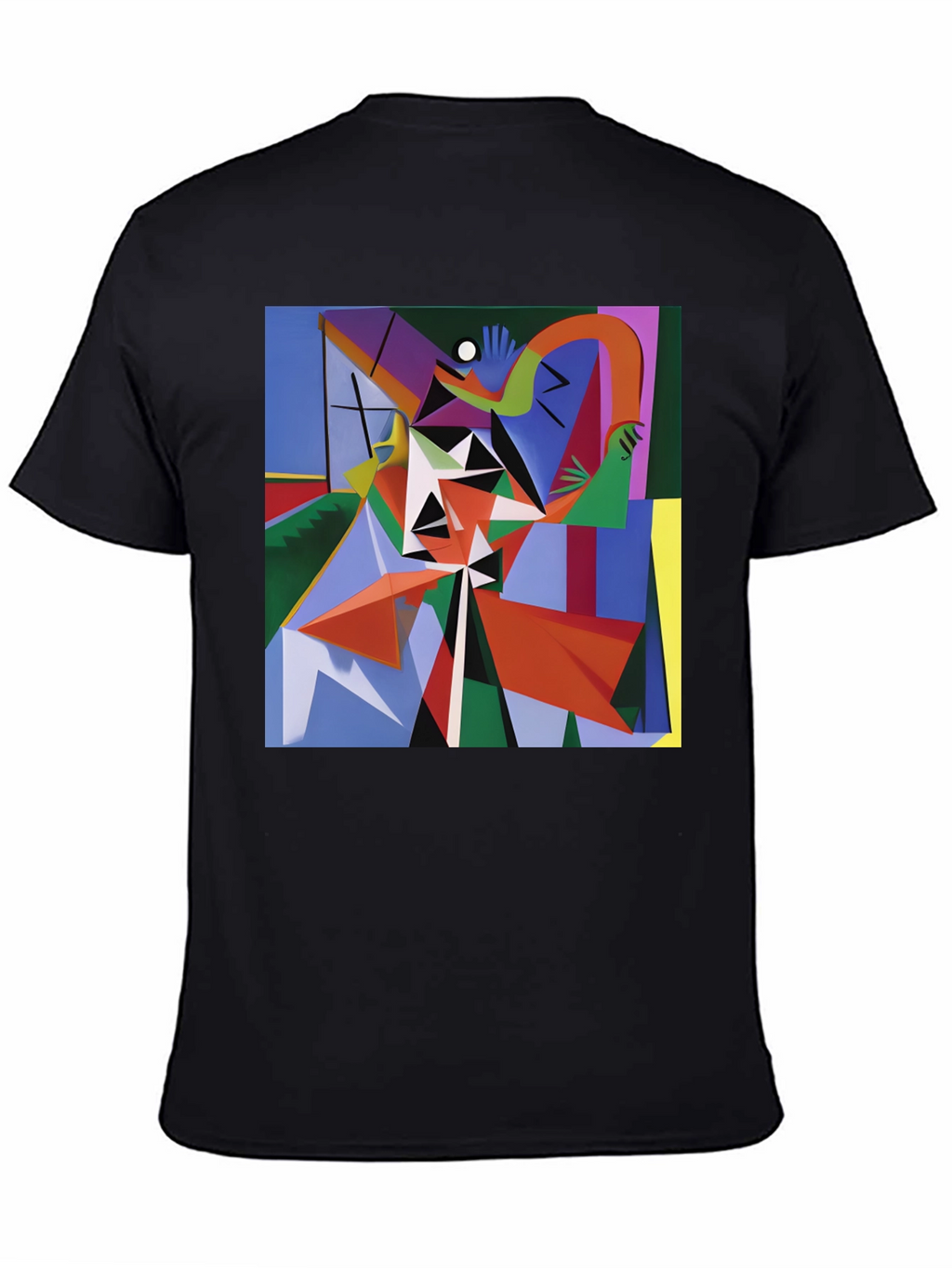 Abstract Geometric Art Print Black T-Shirt