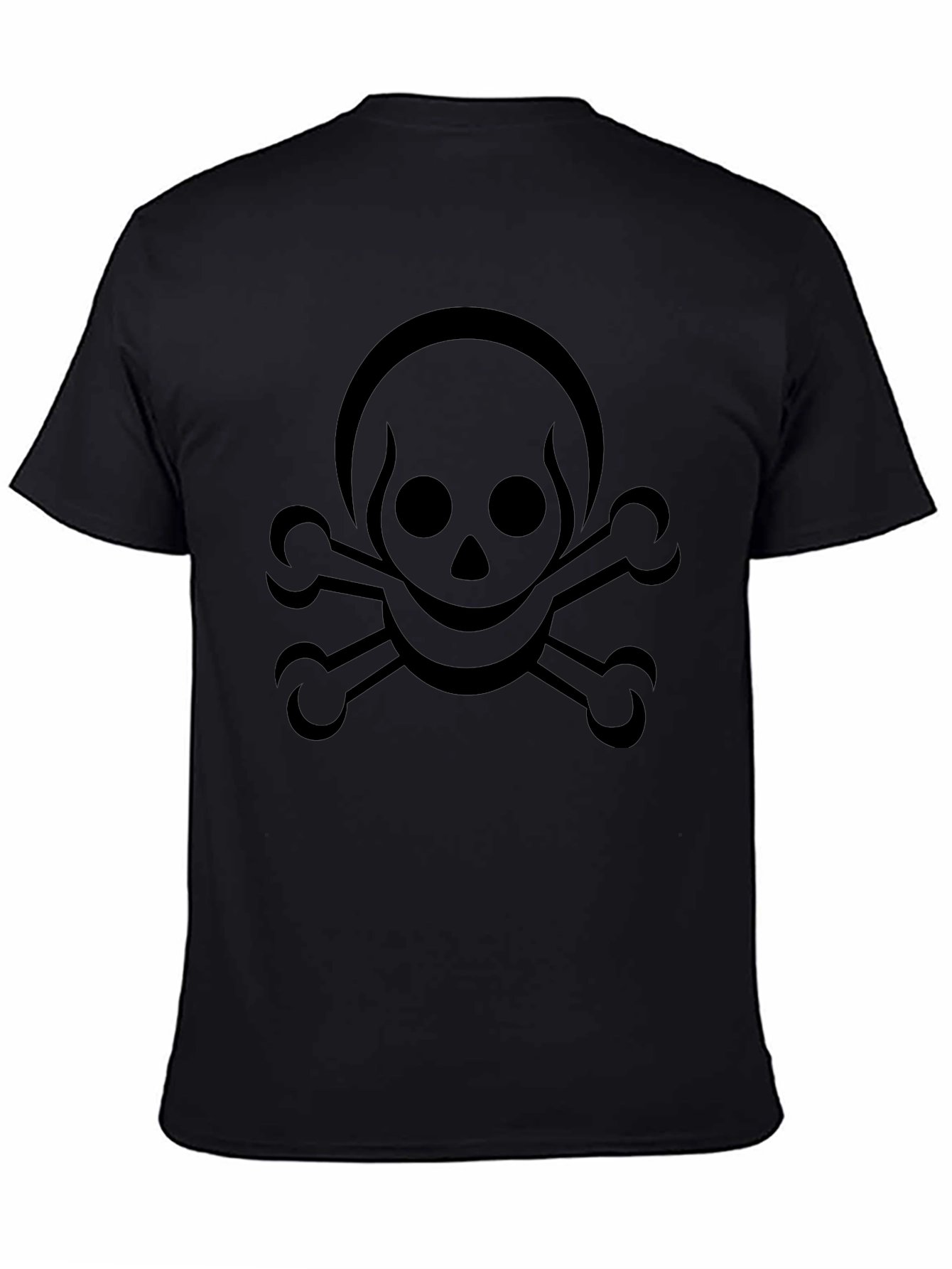 Skull & Crossbones Graphic Tee - Black Cotton Blend