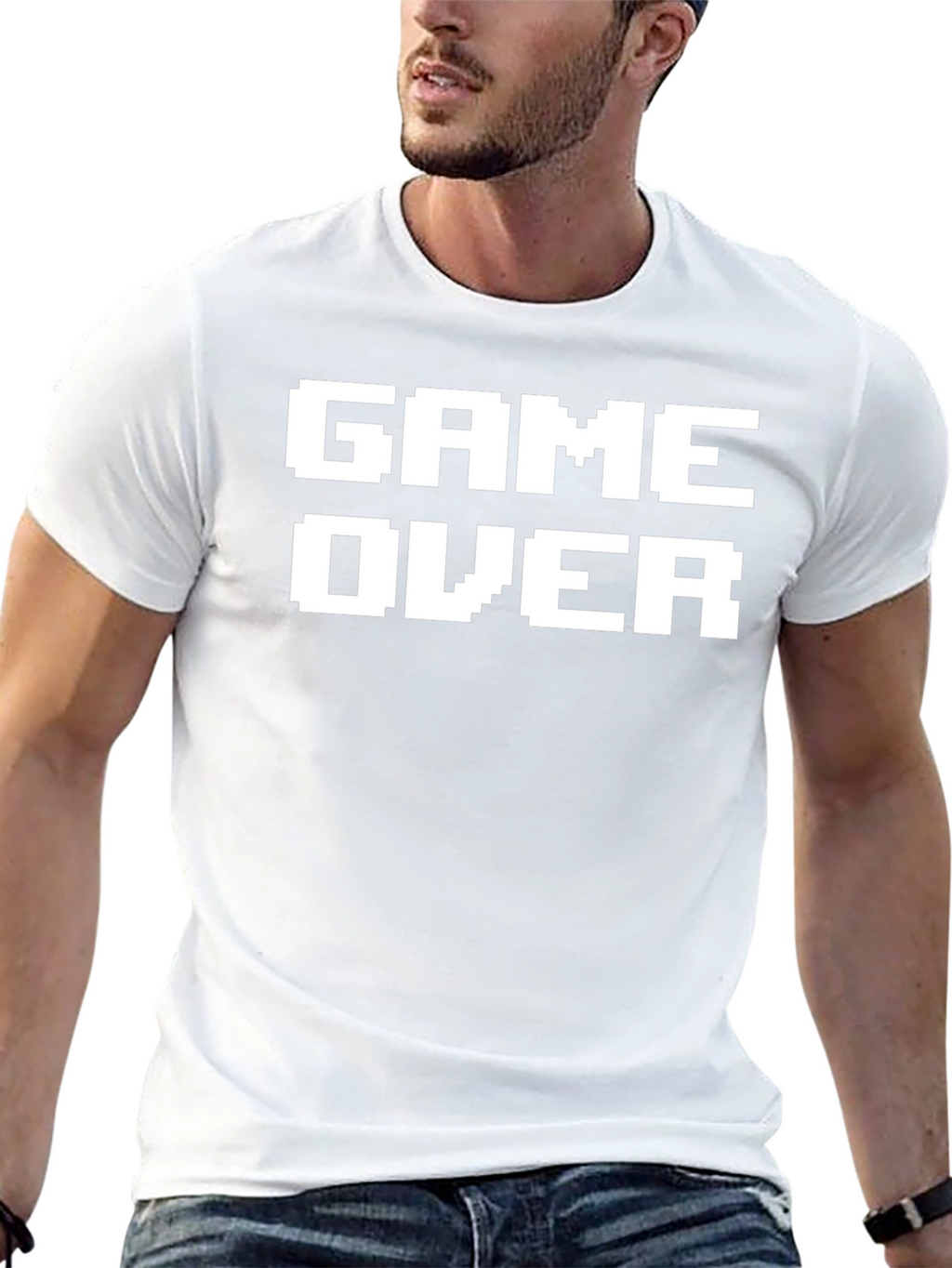 Game Over Pixelated Graphic T-Shirt